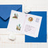 Carpathian wooden church, pirohy and Michael's Gate stickers on a handwritten postcard