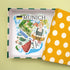 MUNICH, Blutenburg Castle and Oktoberfest server stickers inside an open polka-dot gift box