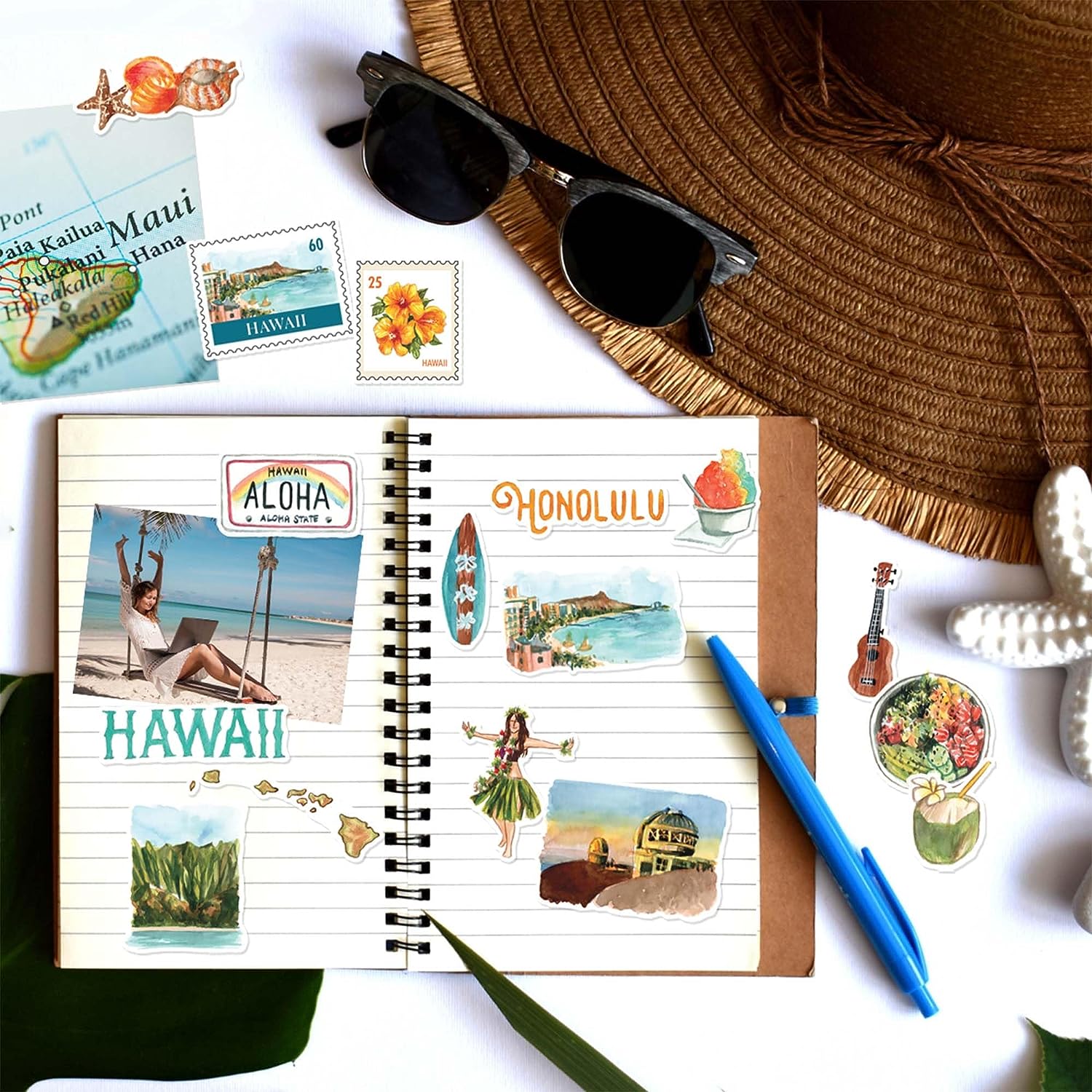Exotic Hawaii State Travel Stickers (31pcs)