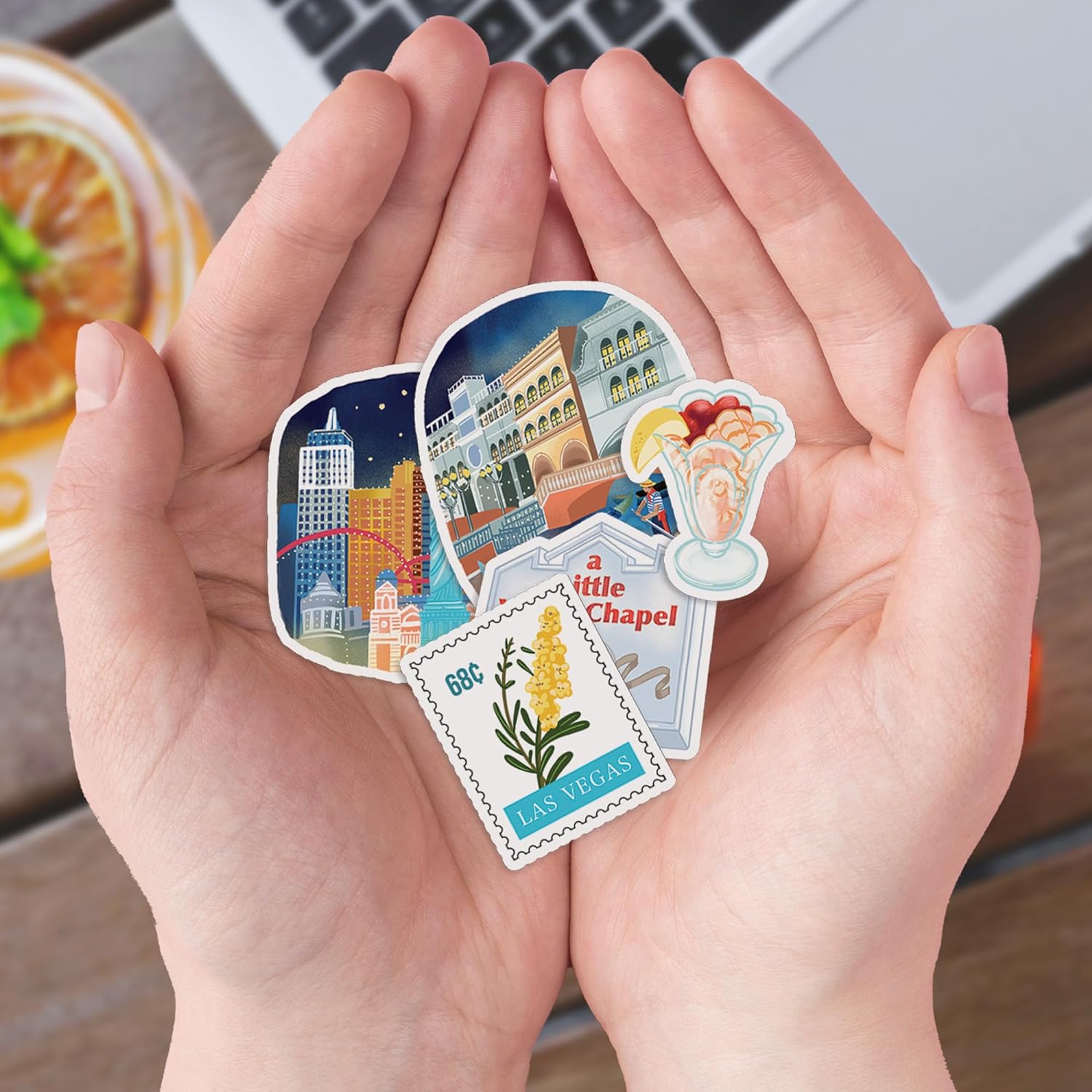 Glitzy Las Vegas Travel Stickers (28pcs)