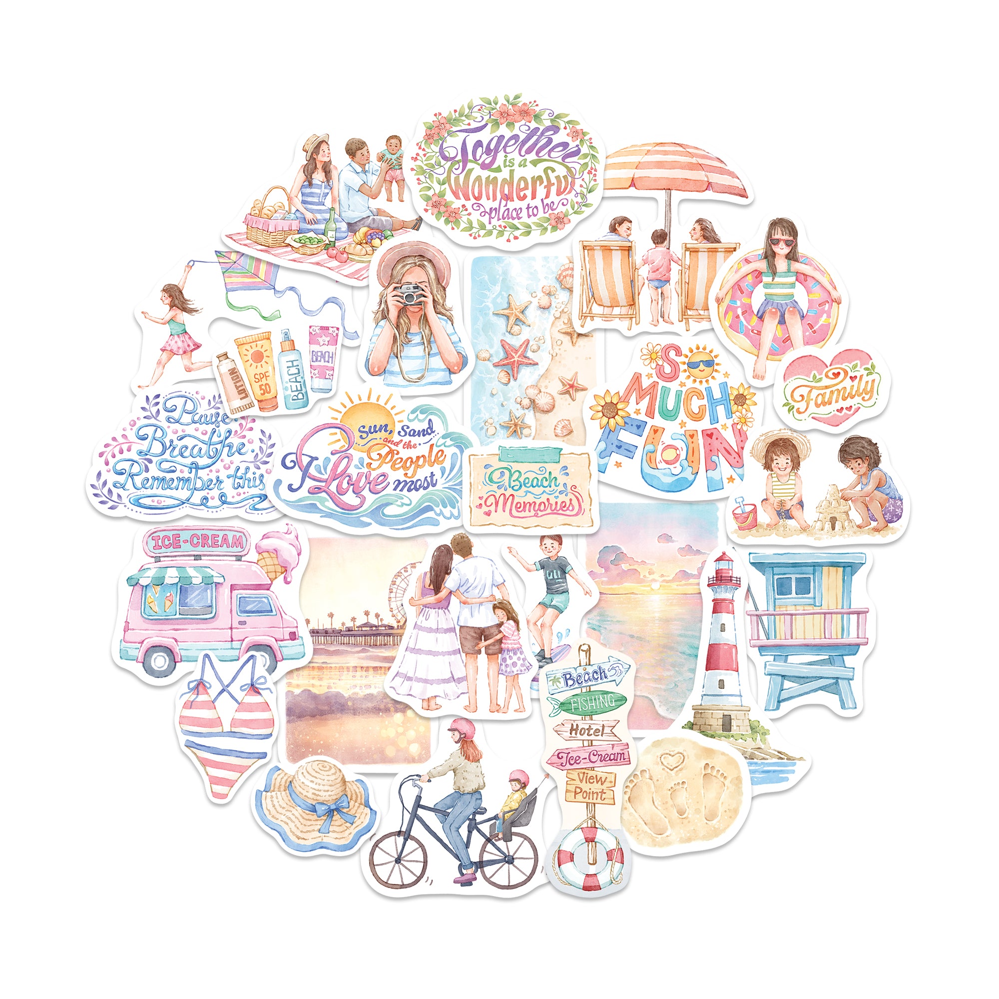 Beach Memories Statement Stickers (28pcs)