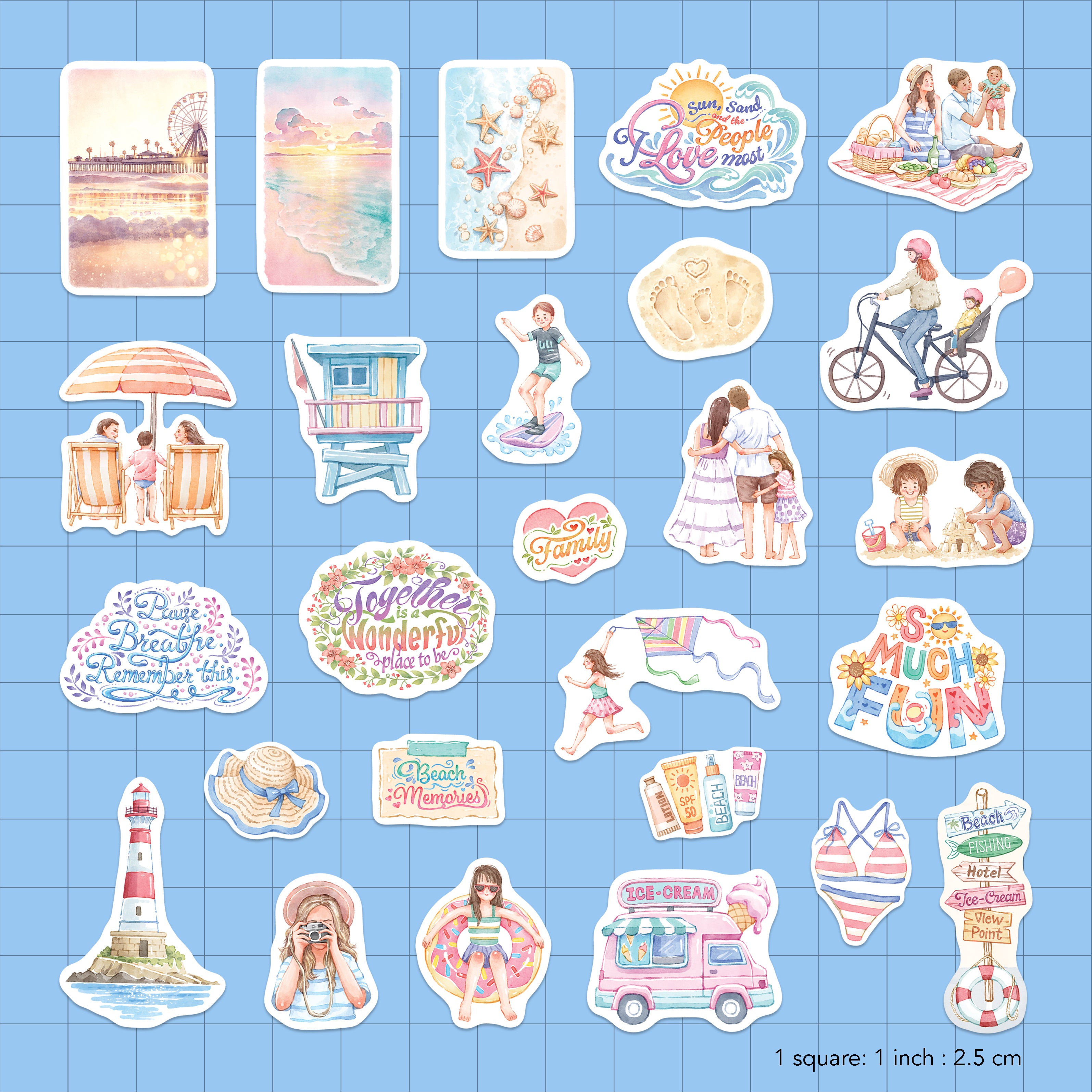 Beach Memories Statement Stickers (28pcs)
