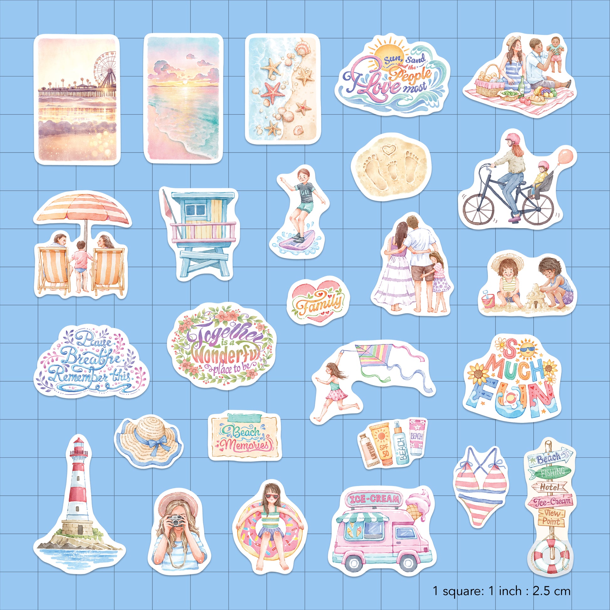 Beach Memories Statement Stickers (28pcs)