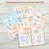 Four beach sticker sheets on white wood under the line 'Turn your sandy beach days into a lifetime of family stories'