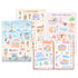 Four beach sticker sheets fanned out, headed 'My Beach Moments' and 'What's in my Beach Bag'