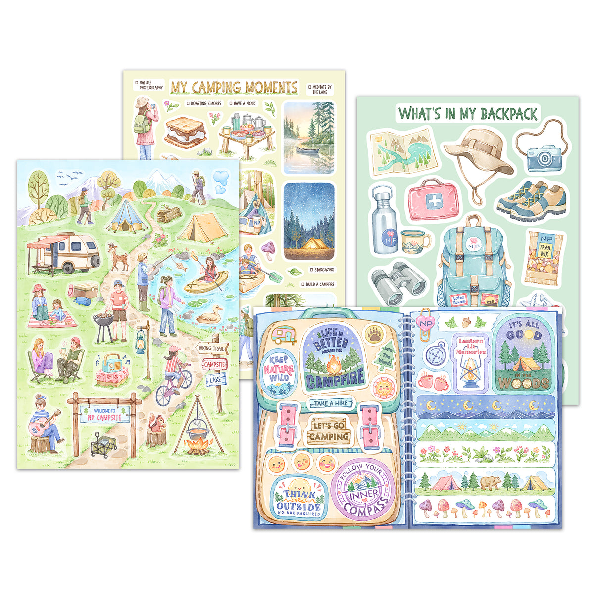 Camping Lifestyle Travel Stickers (90+ pcs)