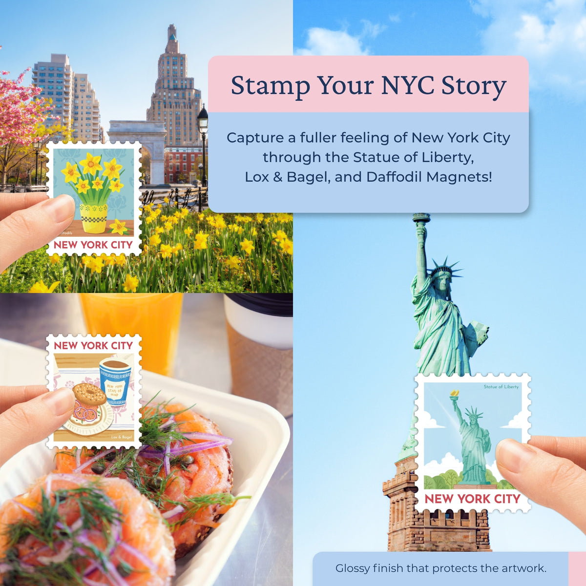 Nostalgic New York City Magnet Set (3pcs)