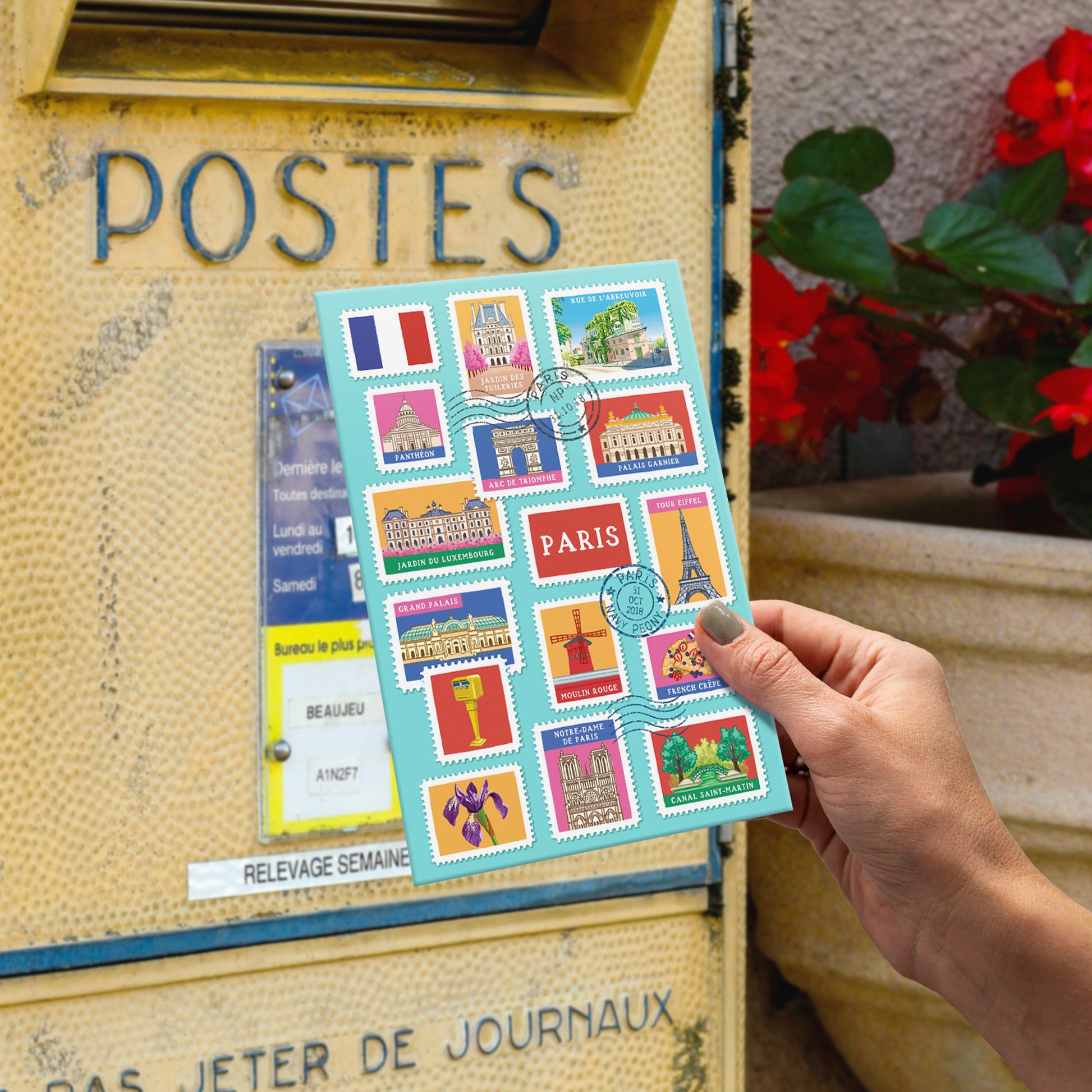 Paris Travel Postcards 4"x6", 12 Pcs, 4 Designs