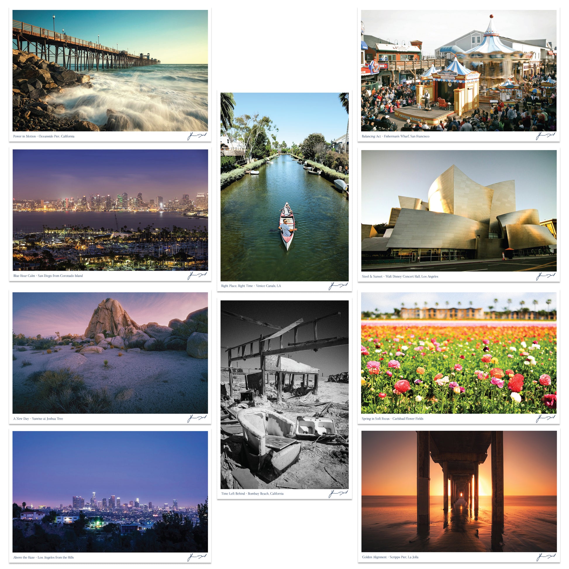 California Framed Memories Postcards - 350gsm, A6(4x6 Inches), Photographer-Curated Prints (20 Cards)