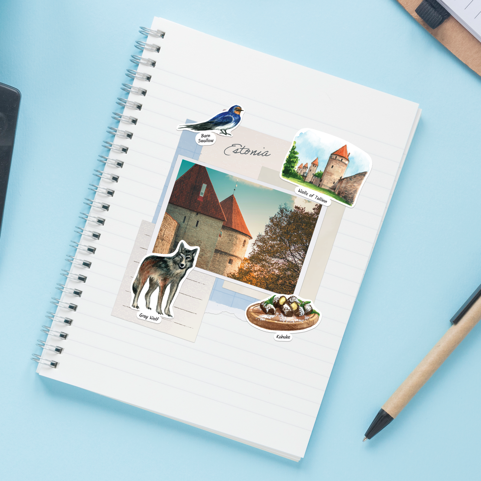 Enchanting Estonia Travel Stickers (28pcs)