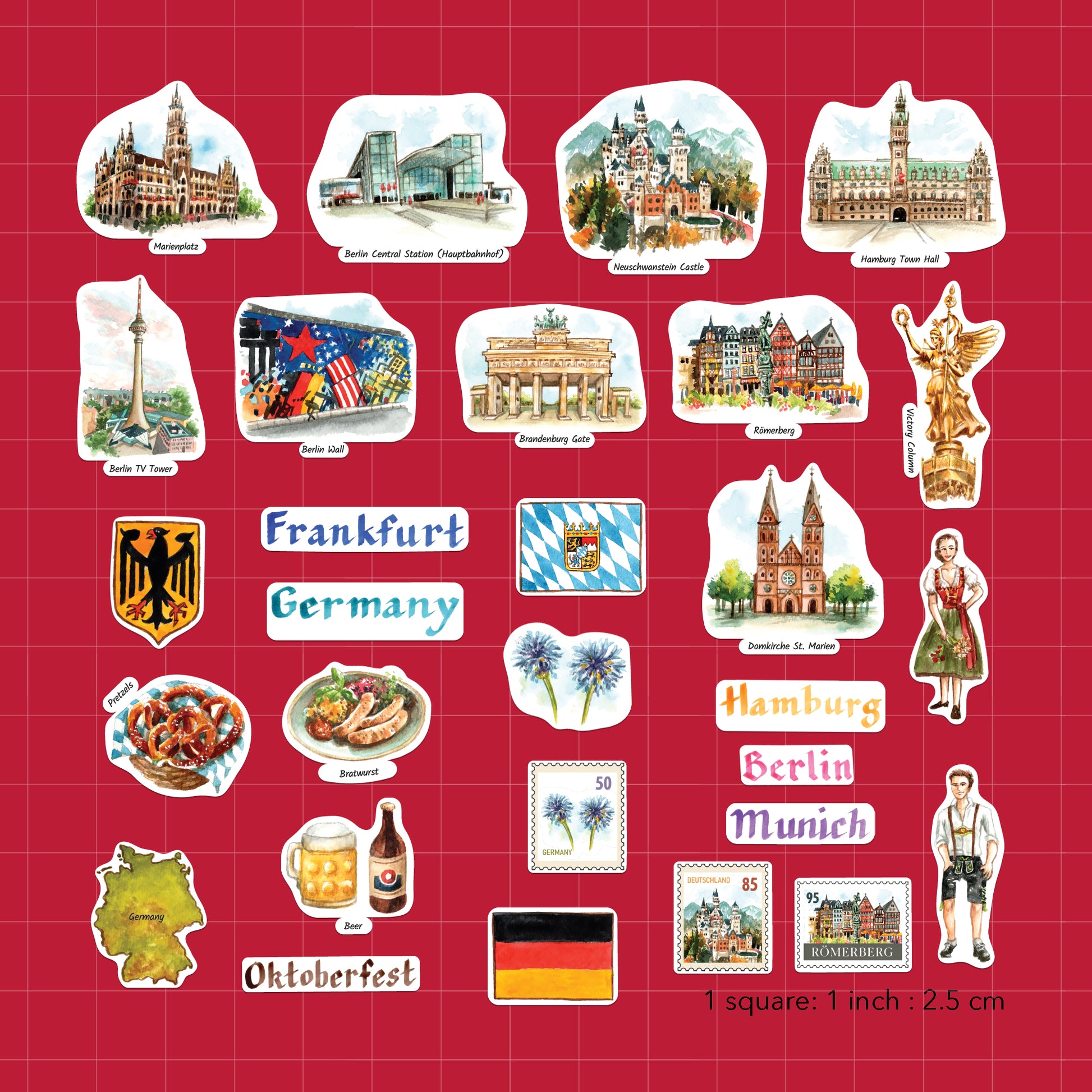 Gorgeous Germany Statement Stickers (29pcs)