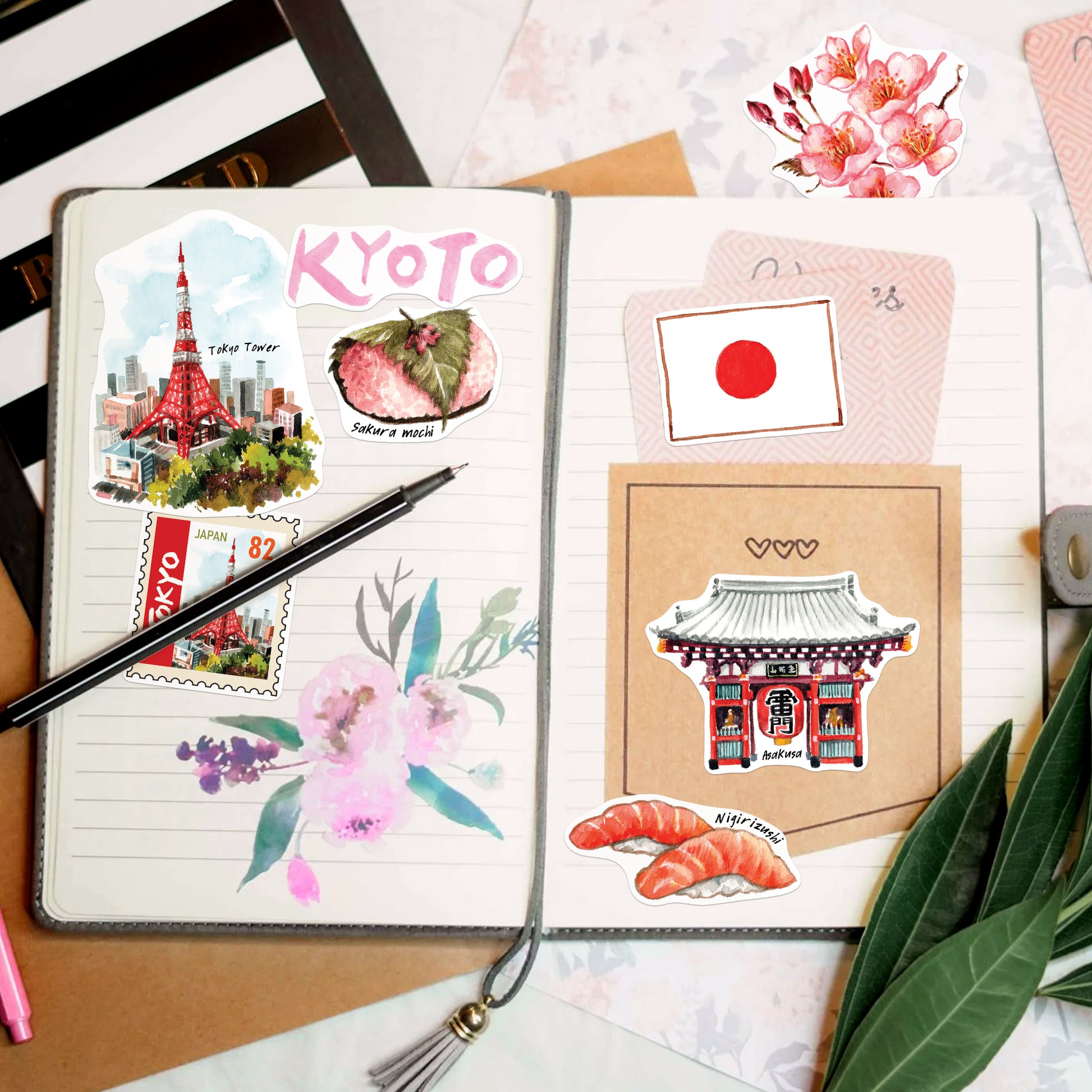 Imperial Japan Large Size Travel Stickers (29pcs)