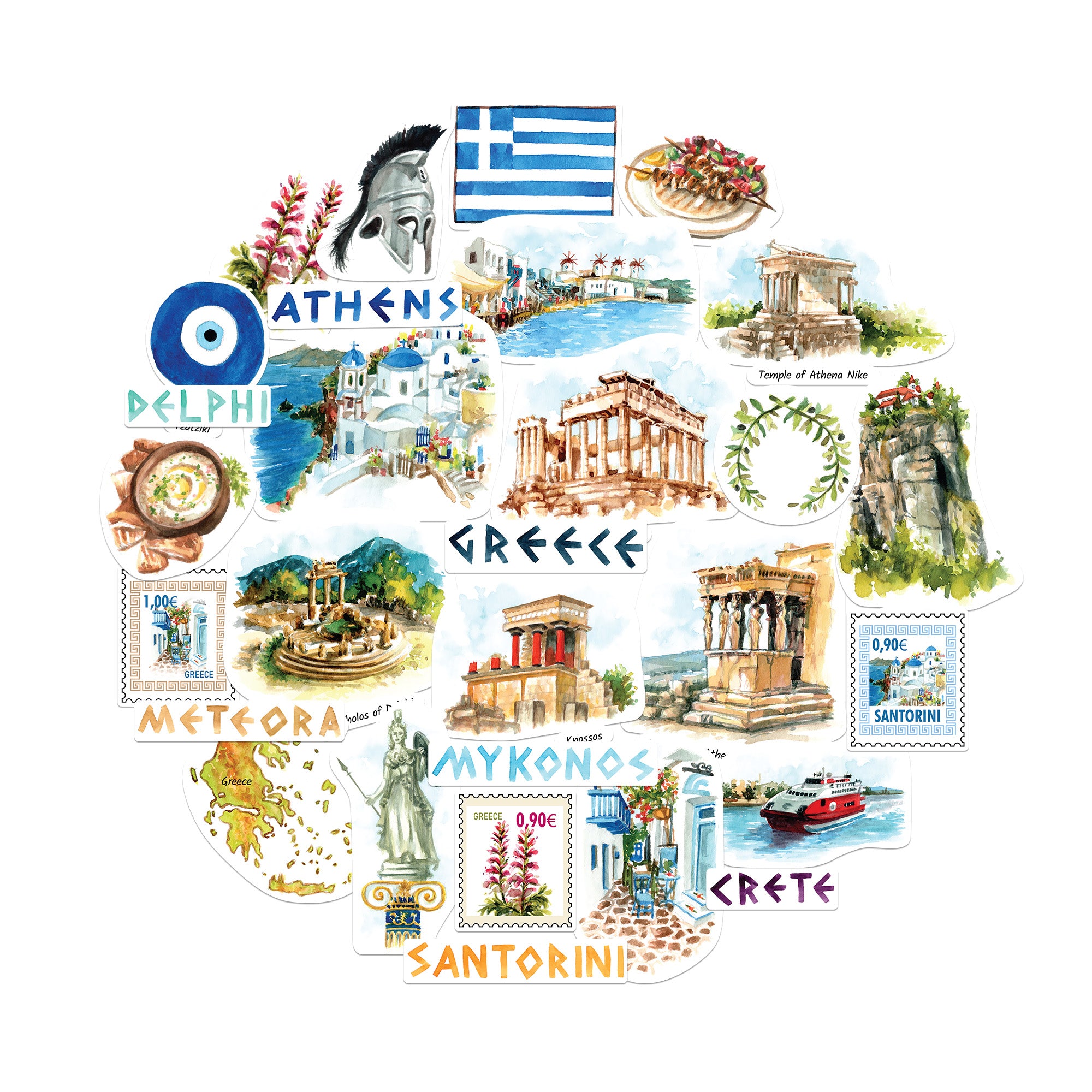 Idyllic Greece Statement Stickers (29pcs)