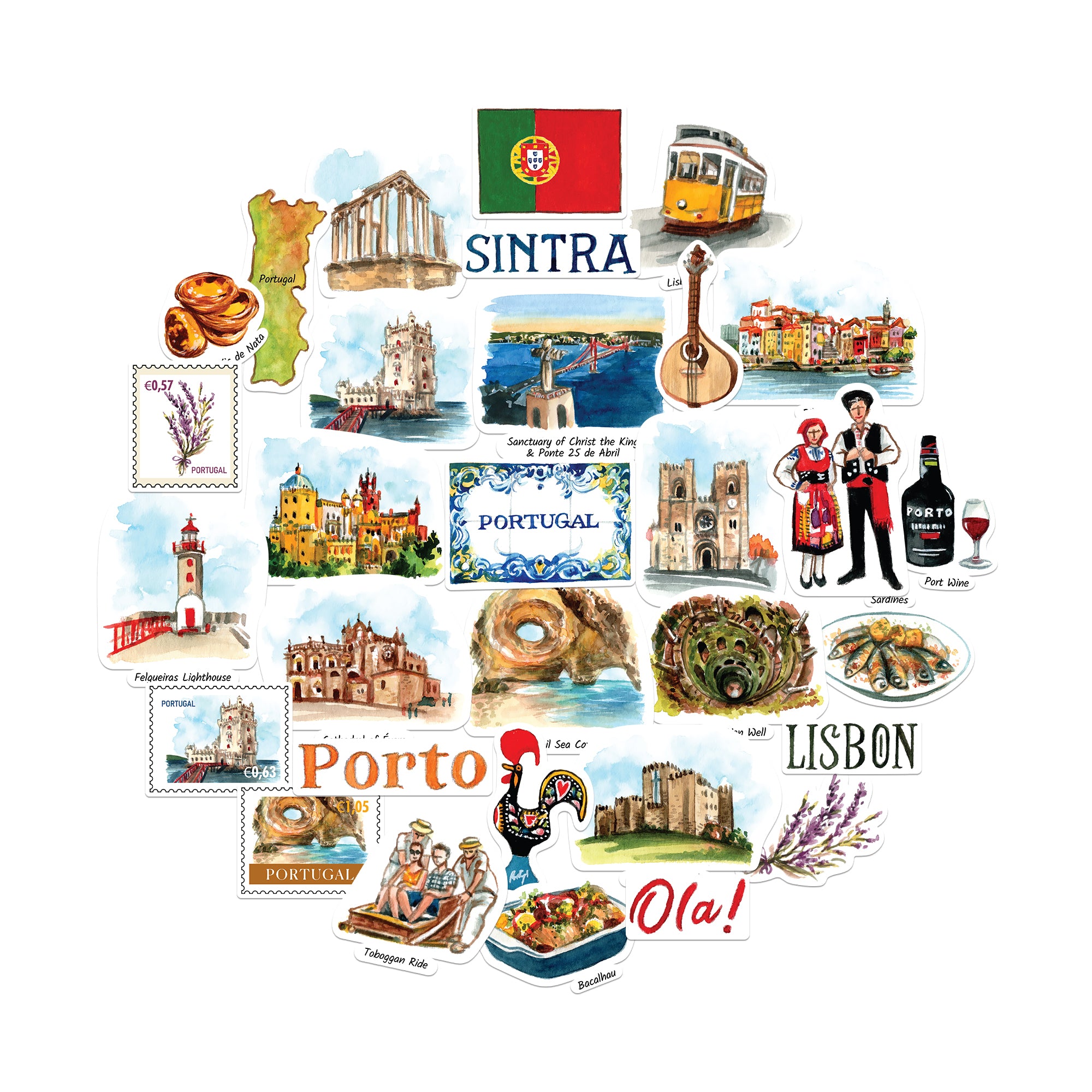 Picturesque Portugal Statement Stickers (31pcs)