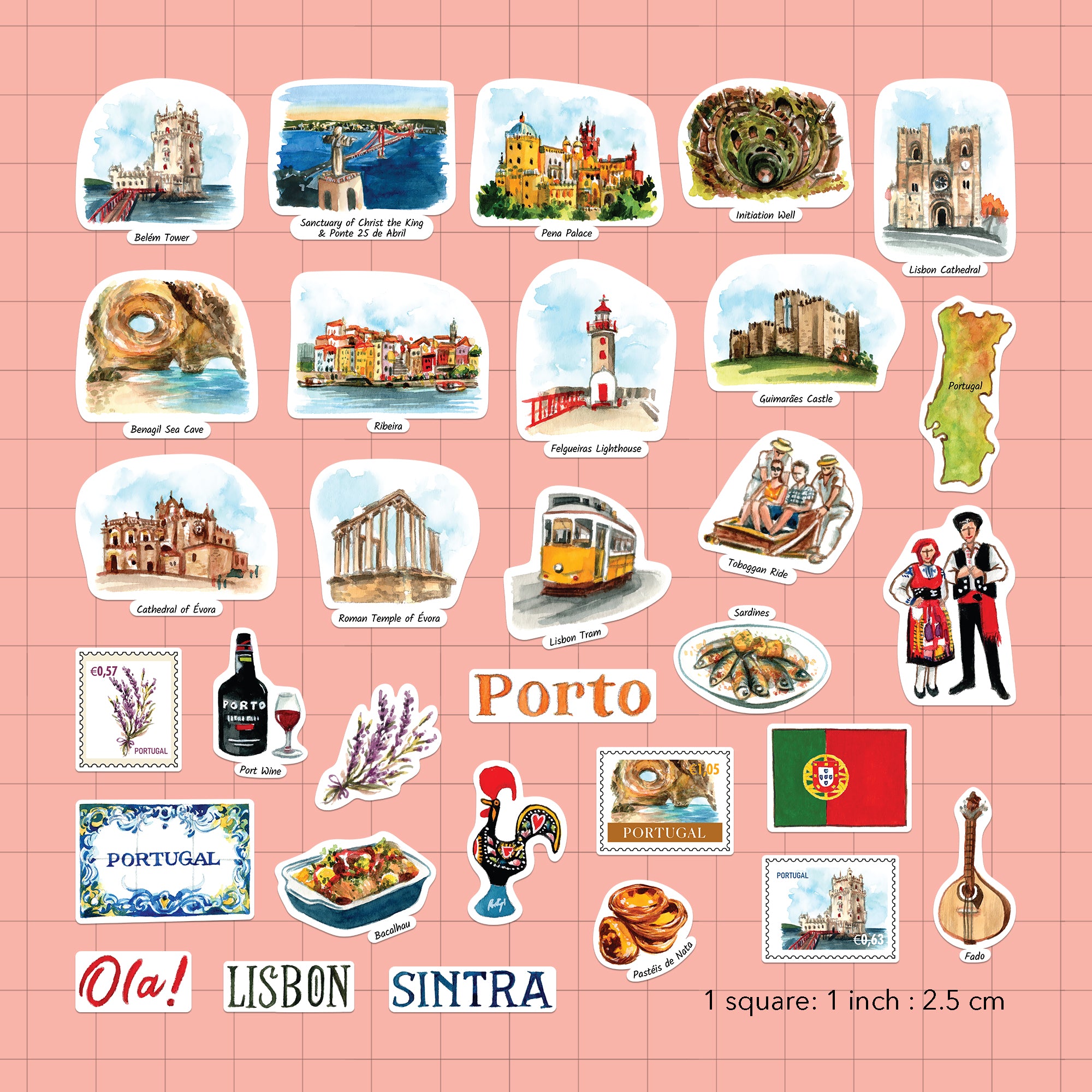 Picturesque Portugal Statement Stickers (31pcs)
