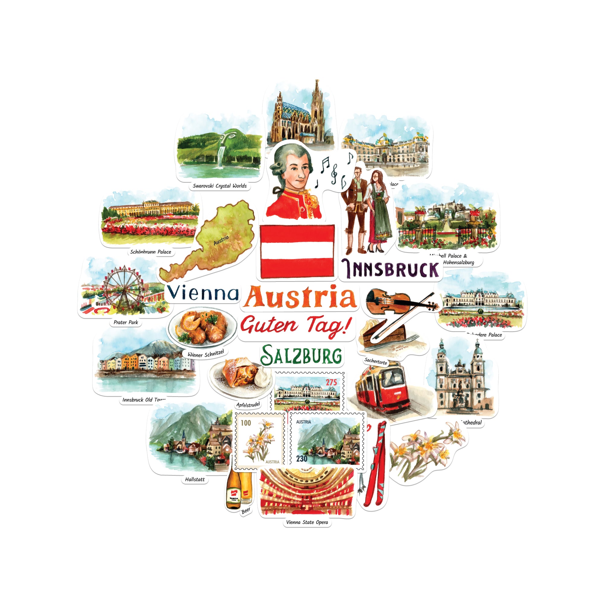 Classical Austria Statement Stickers (31pcs)