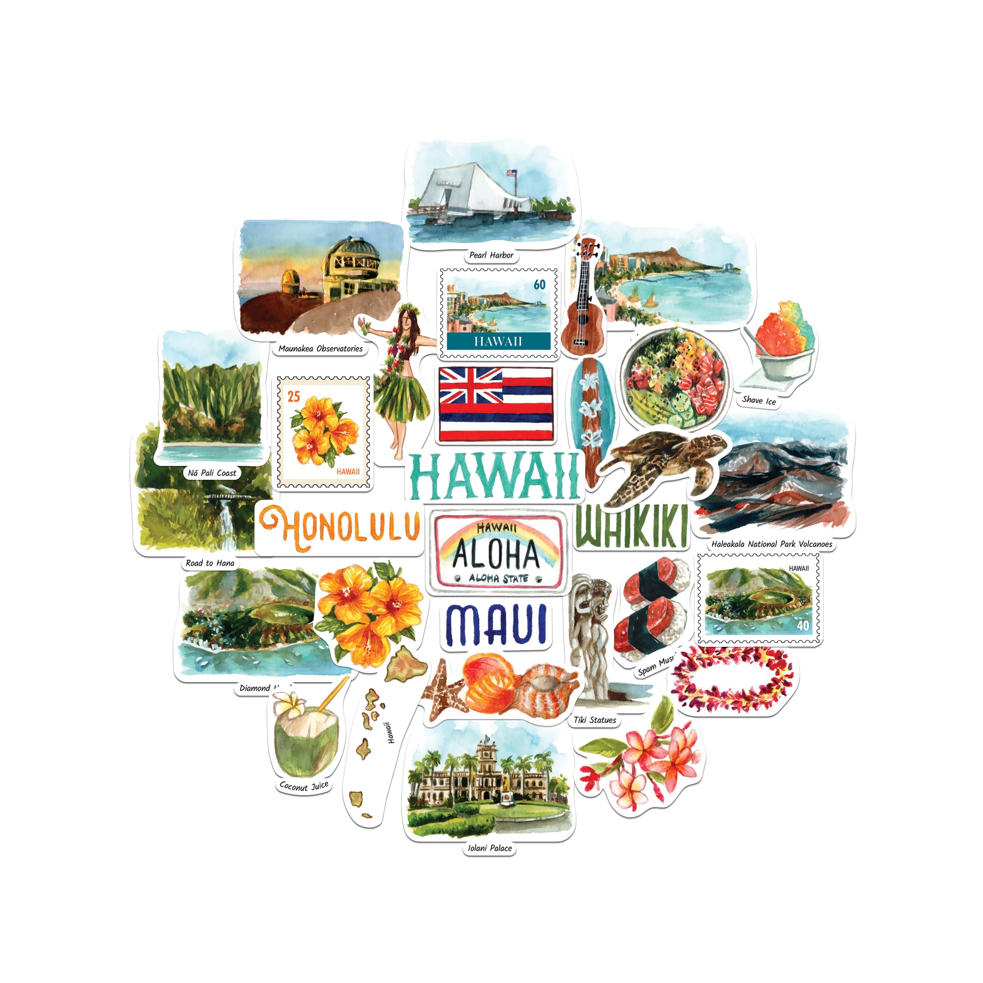 Exotic Hawaii State Statement Stickers (31pcs)