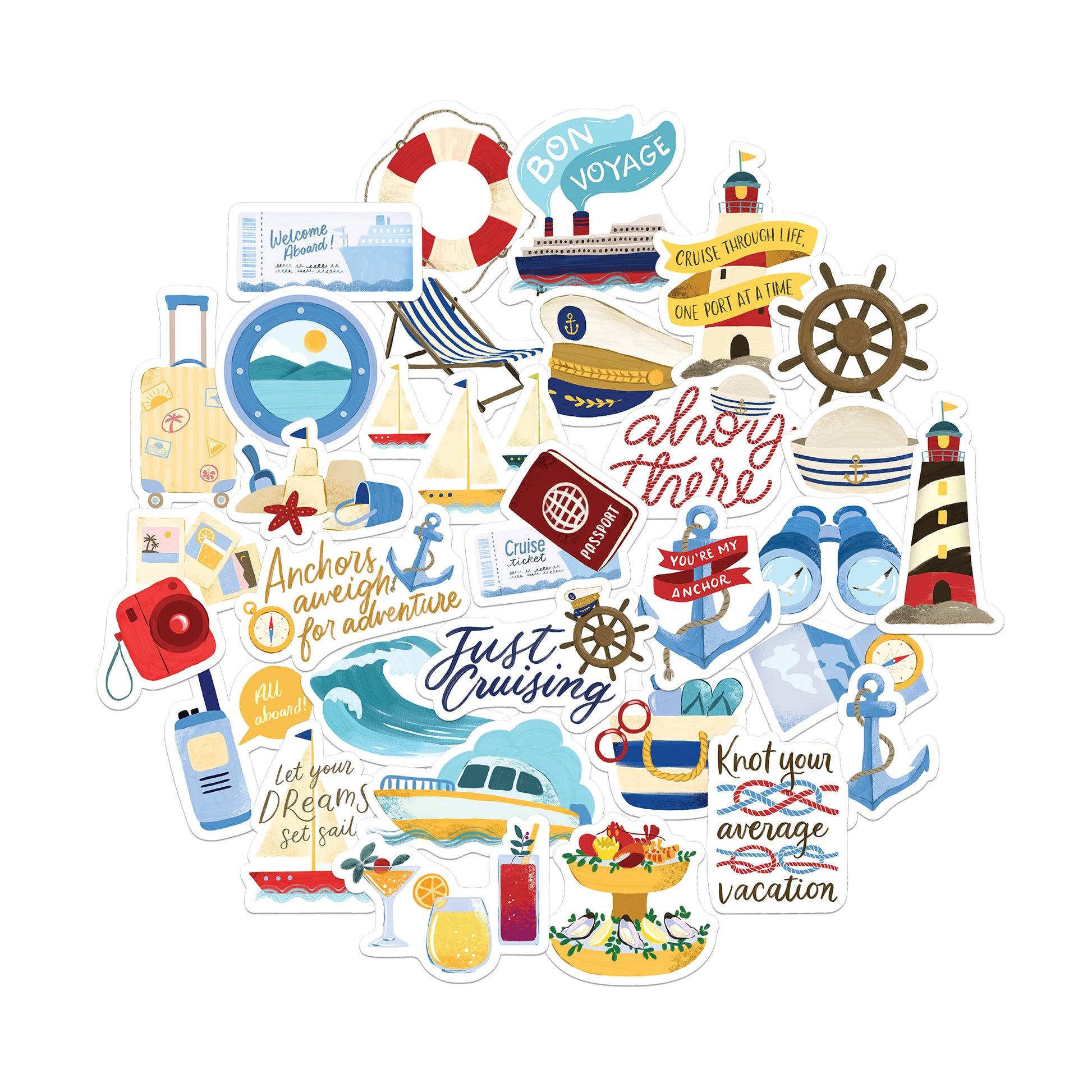 Relaxing Cruise Statement Stickers (30pcs)