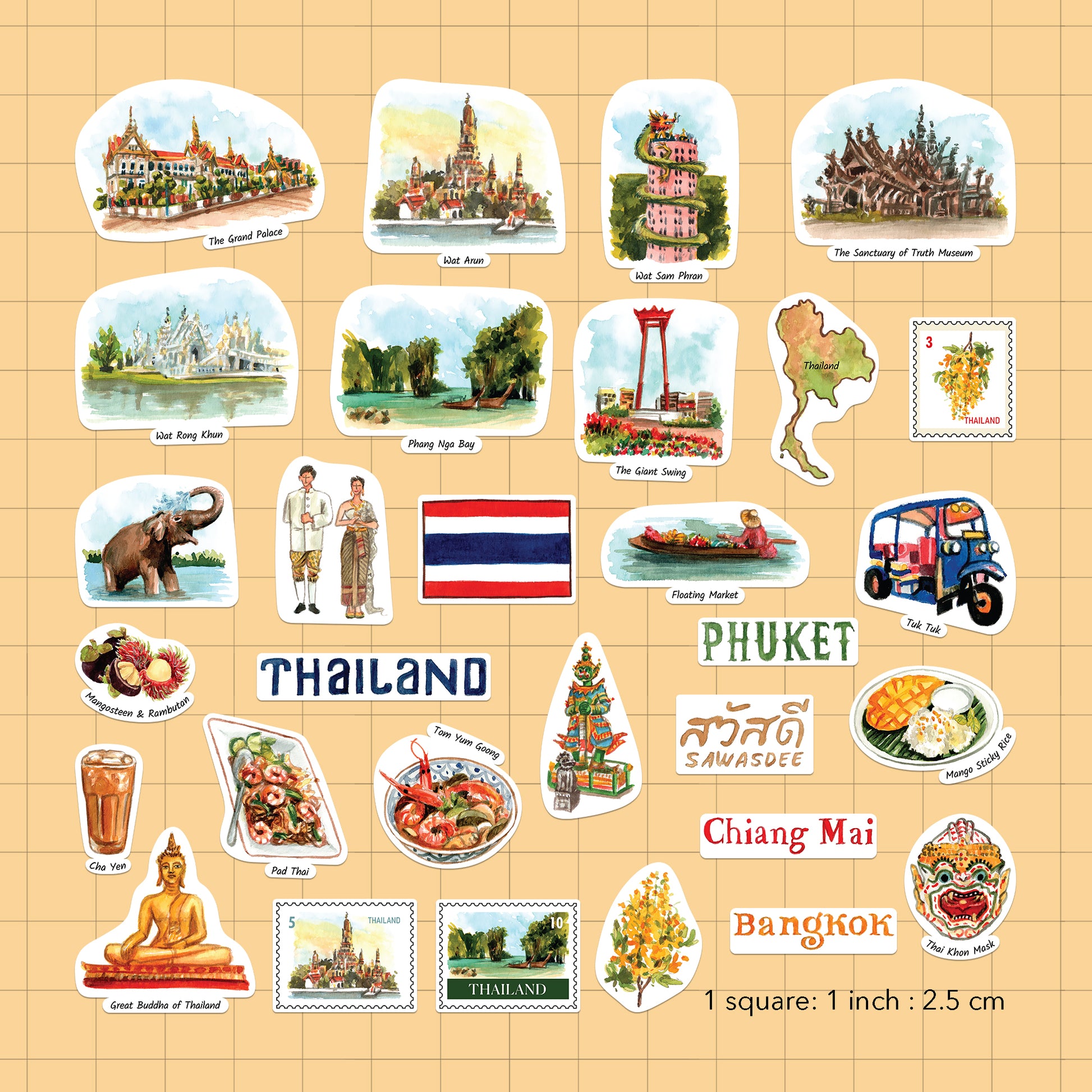 Amazing Thailand Statement Stickers (30pcs)
