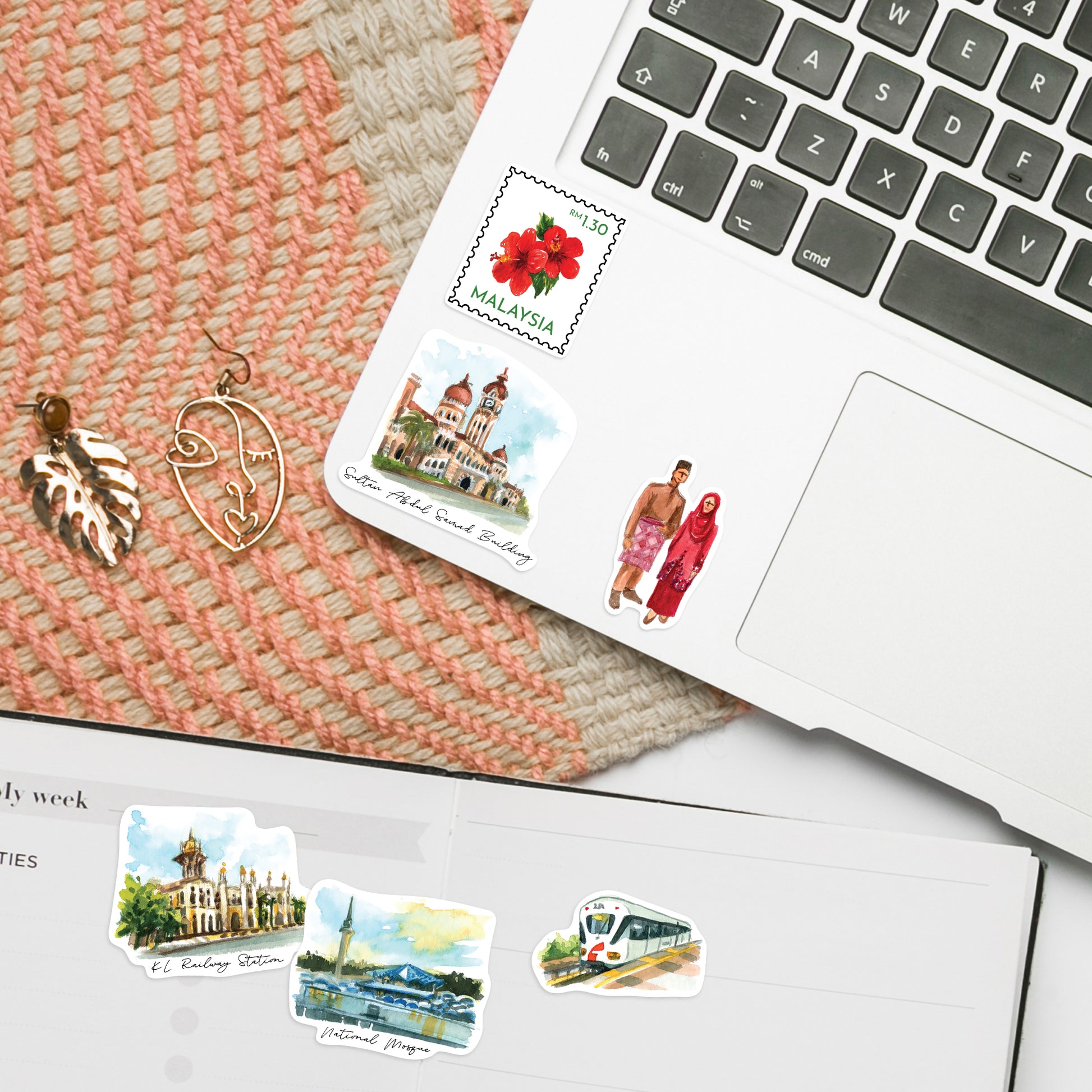 Cultural Malaysia Travel Stickers (32pcs)