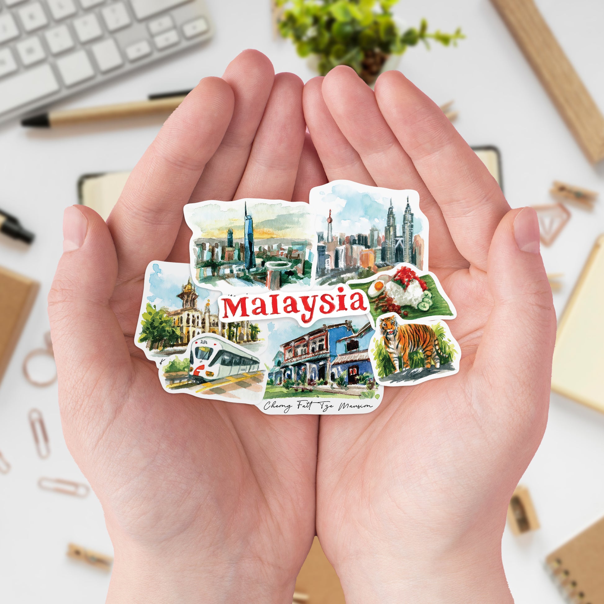 Cultural Malaysia Travel Stickers (32pcs)