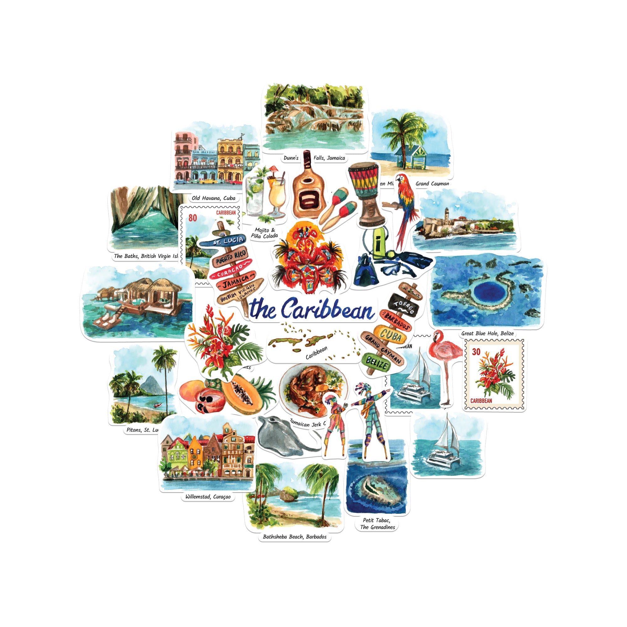Caribbean Paradise Statement Stickers (31pcs)