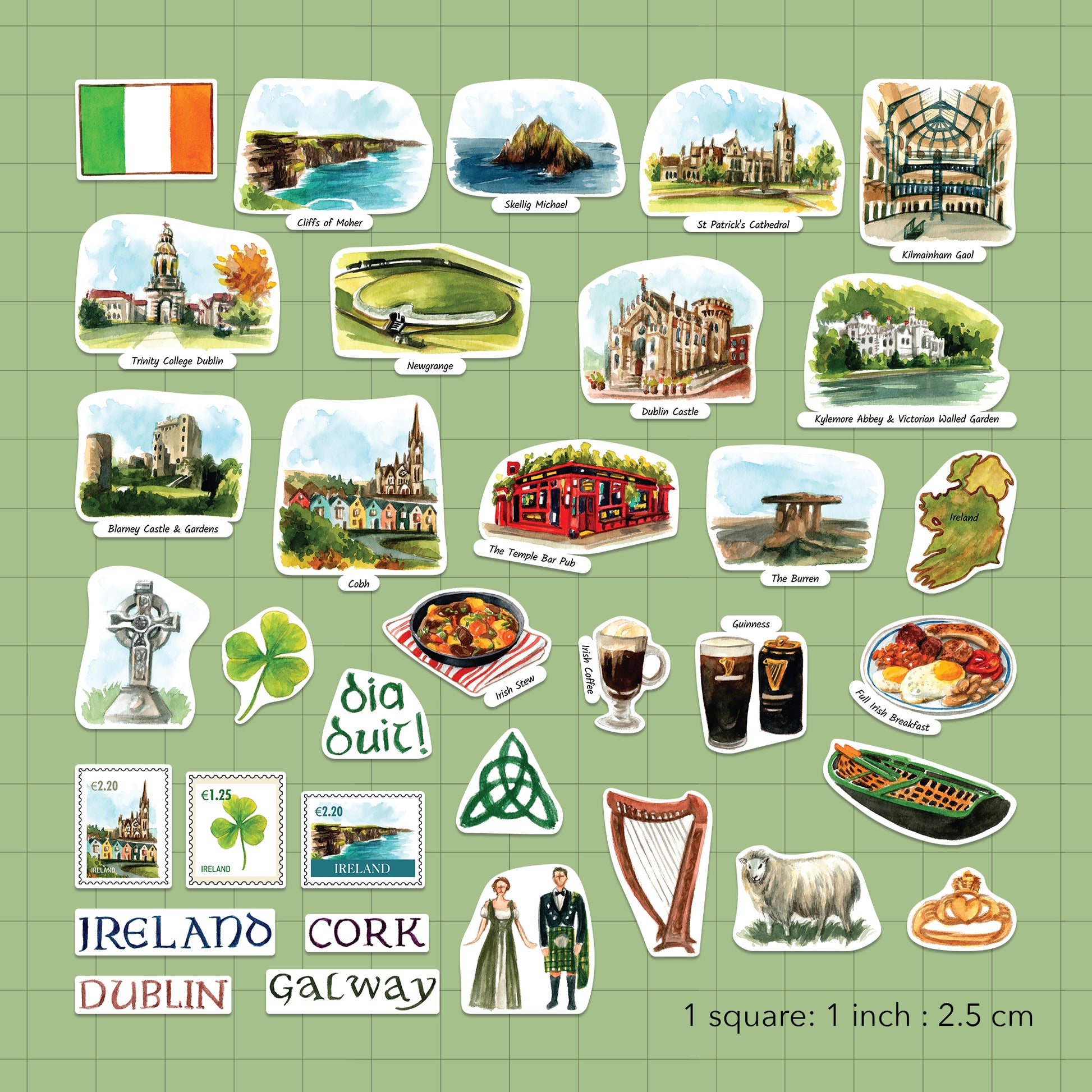 Emerald Ireland Statement Stickers (34pcs)