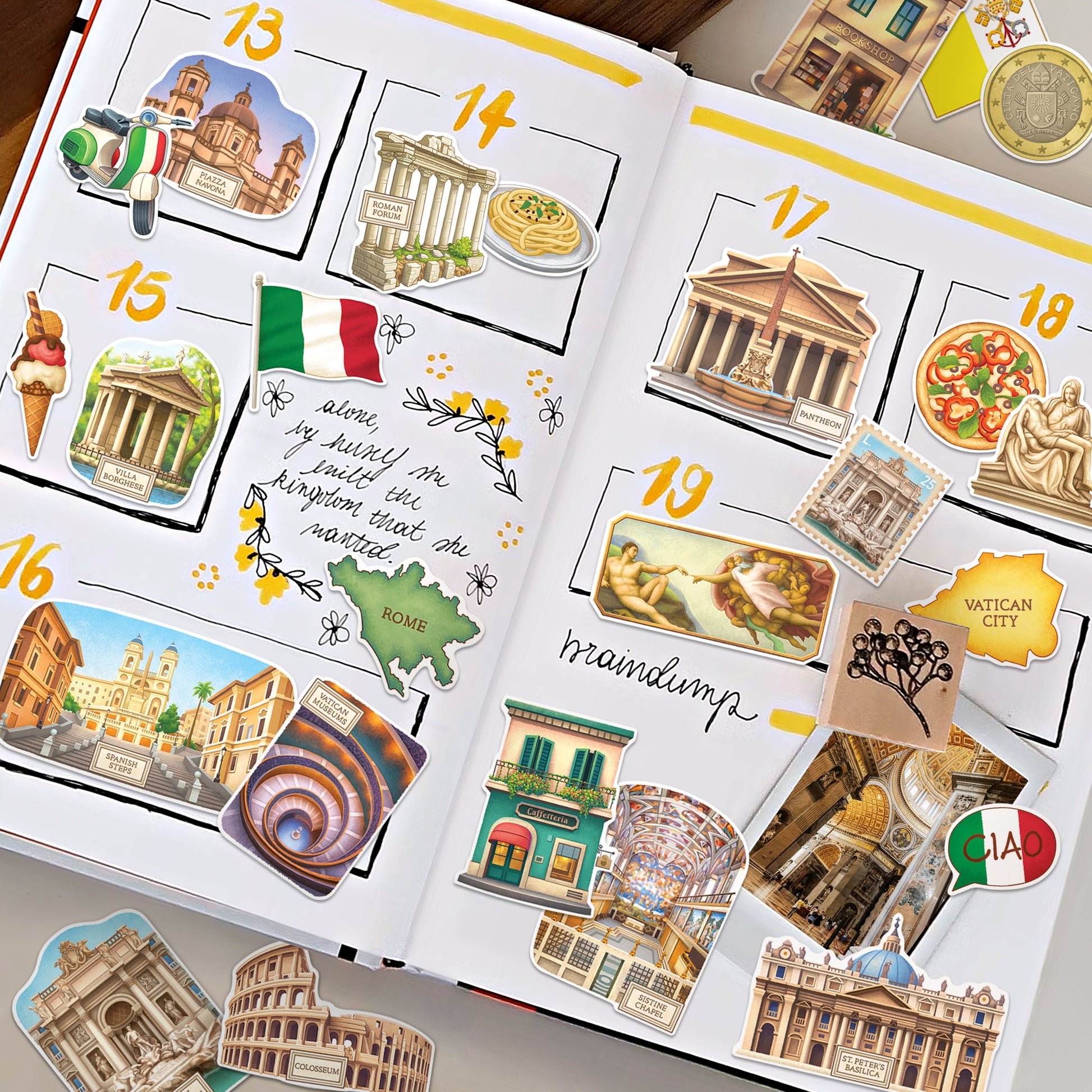 Historical Rome Travel Stickers (28pcs)