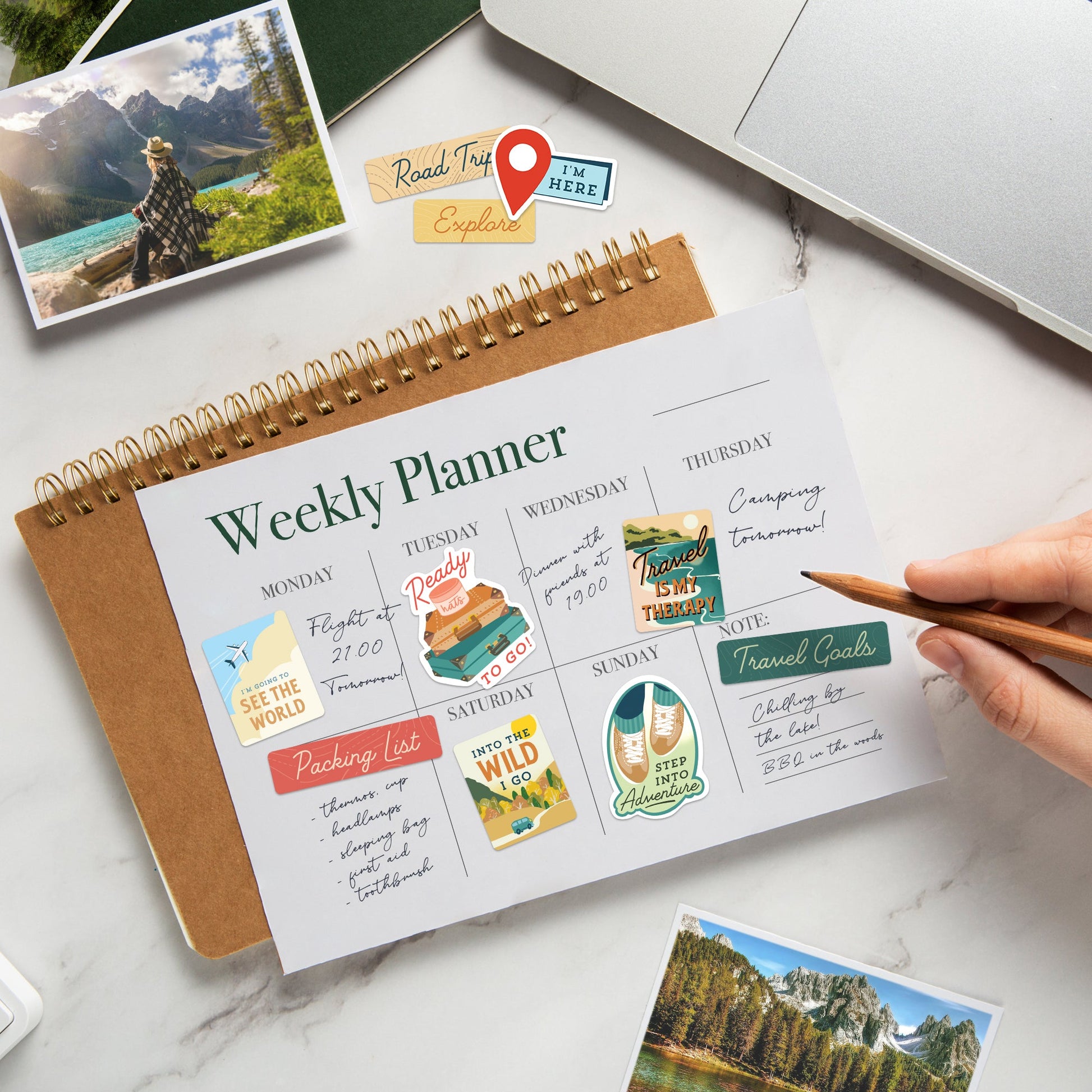 Wanderlust Dreamscape Travel Vision Board Stickers (30pcs)