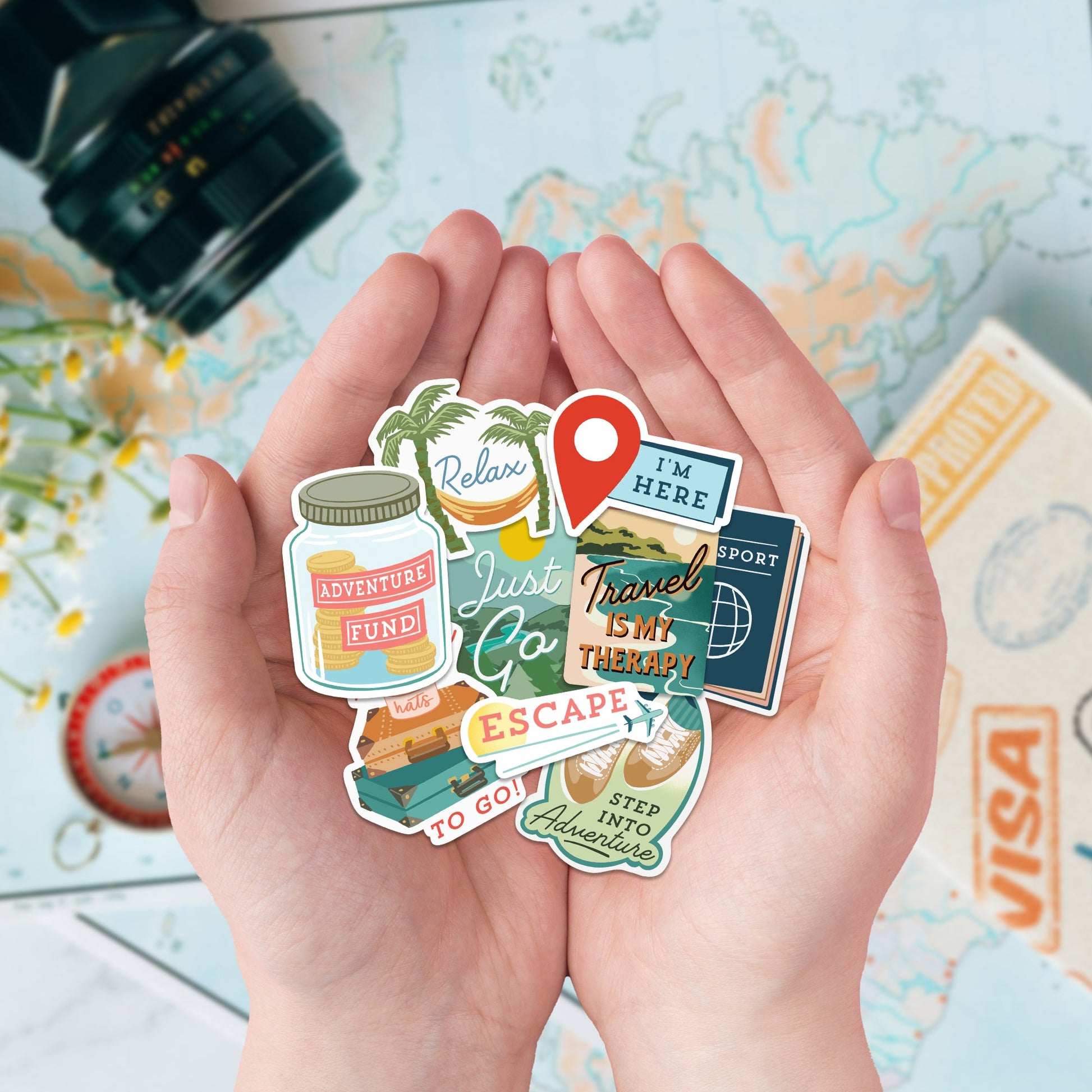 Wanderlust Dreamscape Travel Vision Board Stickers (30pcs)