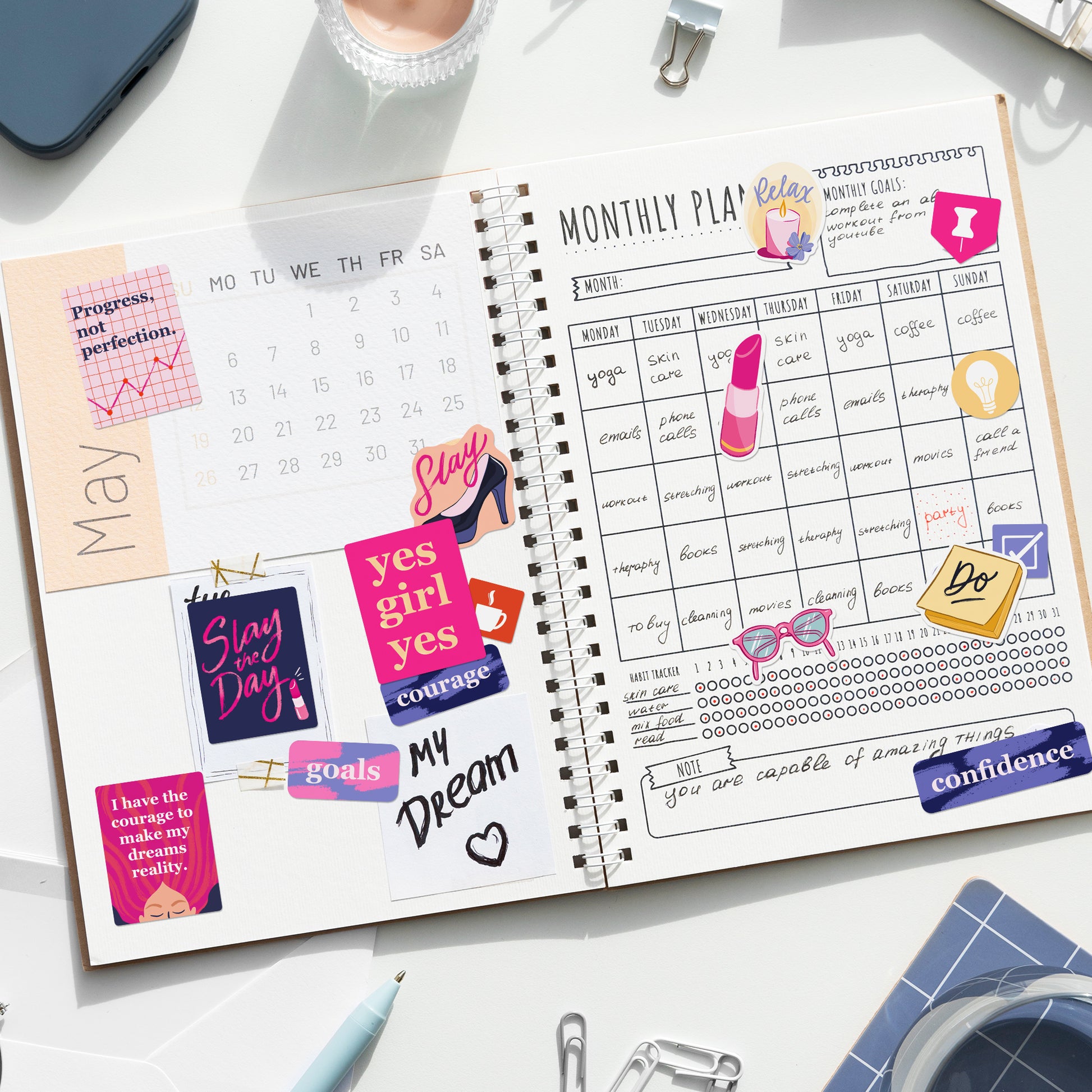 Boss Lady Entrepreneur Vision Board Stickers (35pcs)