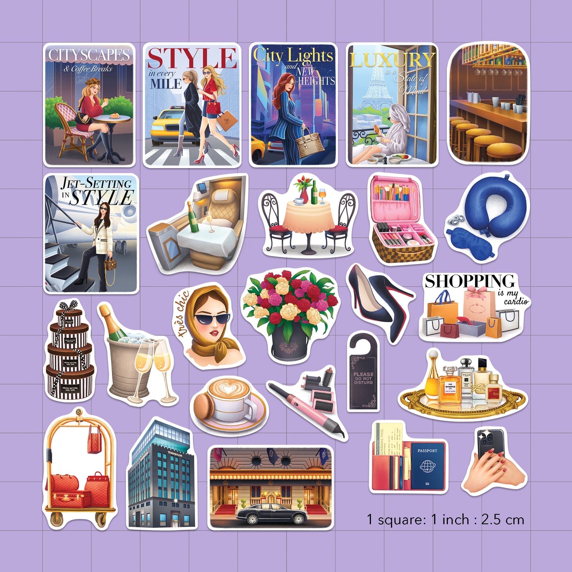 Posh City Girl Travel Stickers (25pcs)
