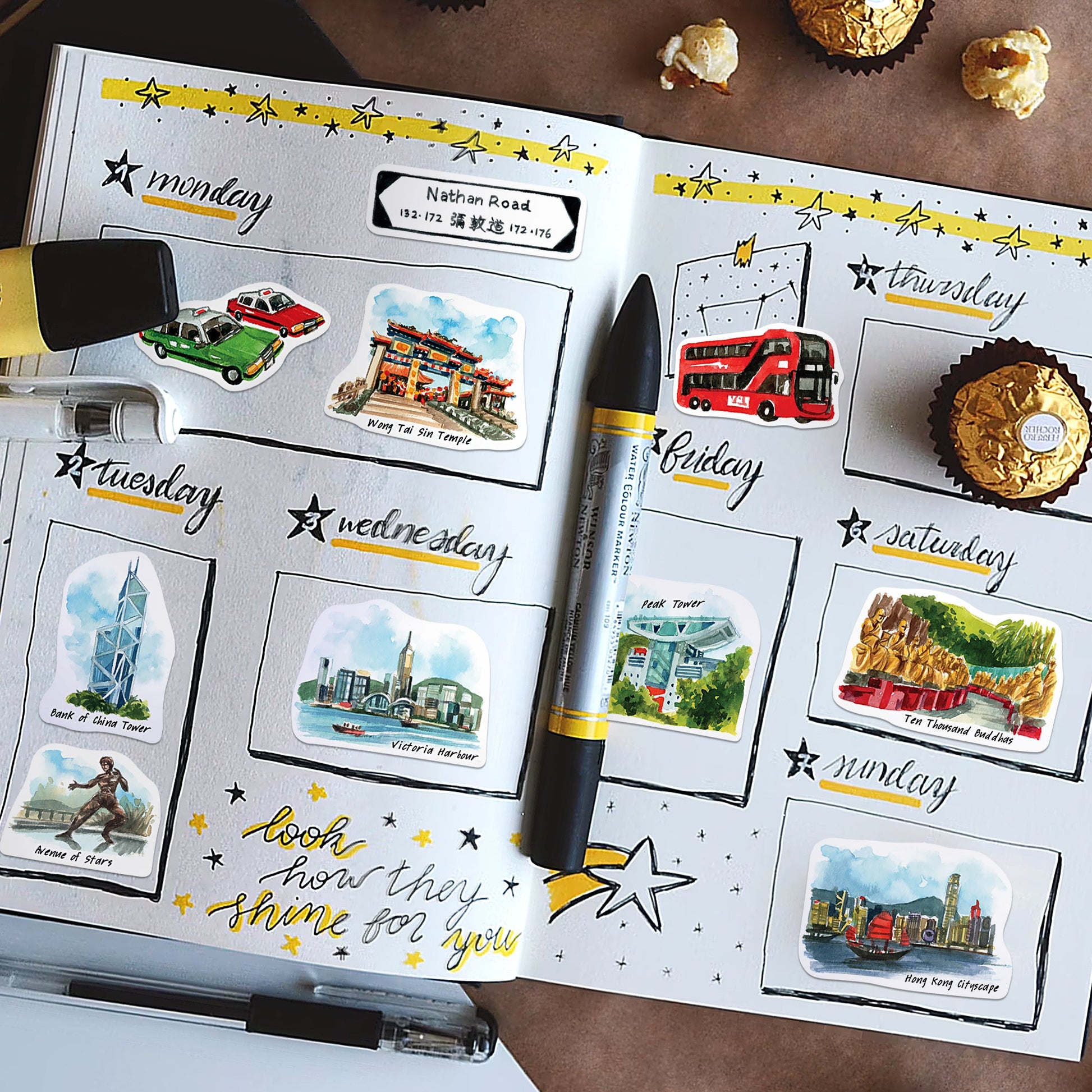Cosmopolitan Hong Kong Travel Stickers (28pcs)