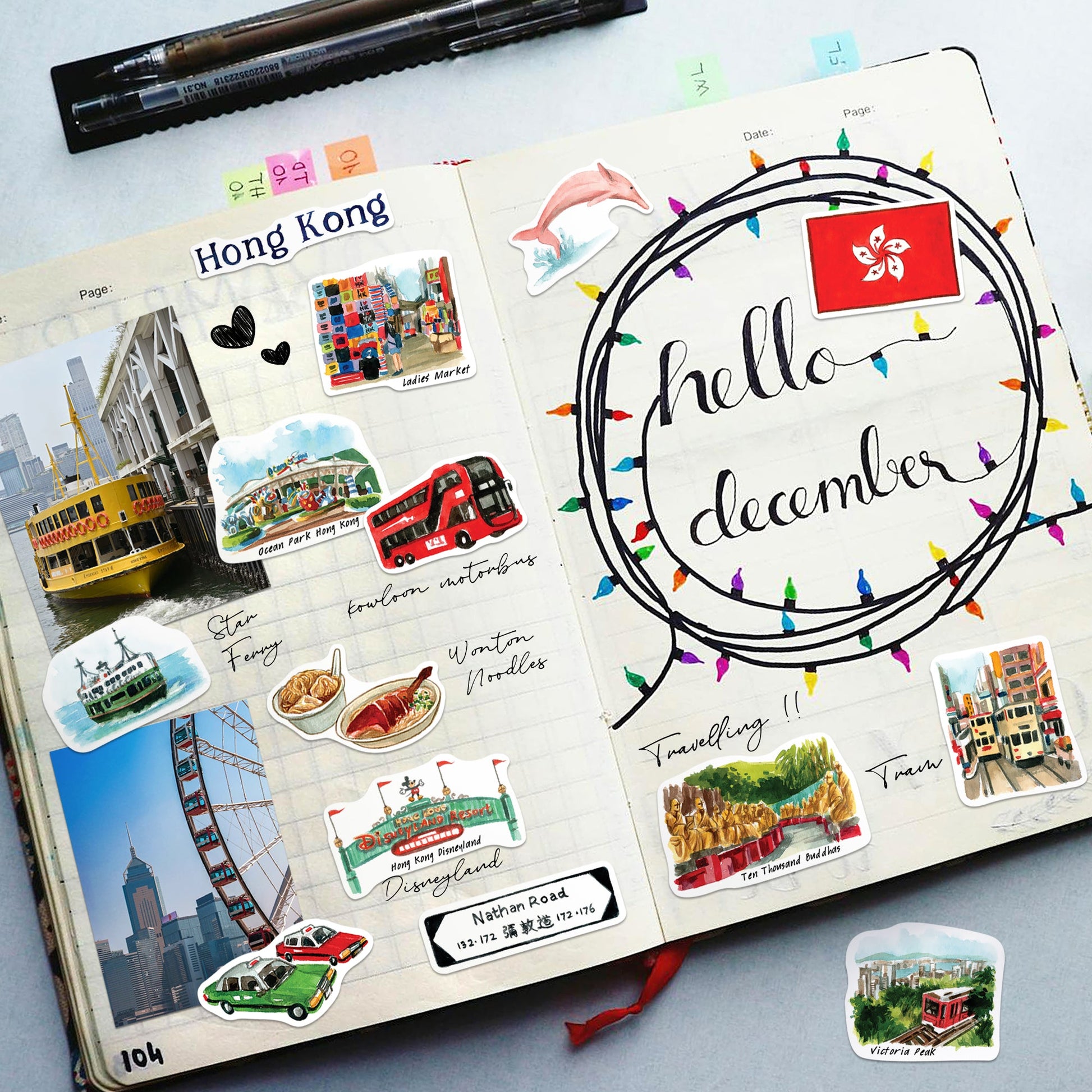 Cosmopolitan Hong Kong Travel Stickers (28pcs)