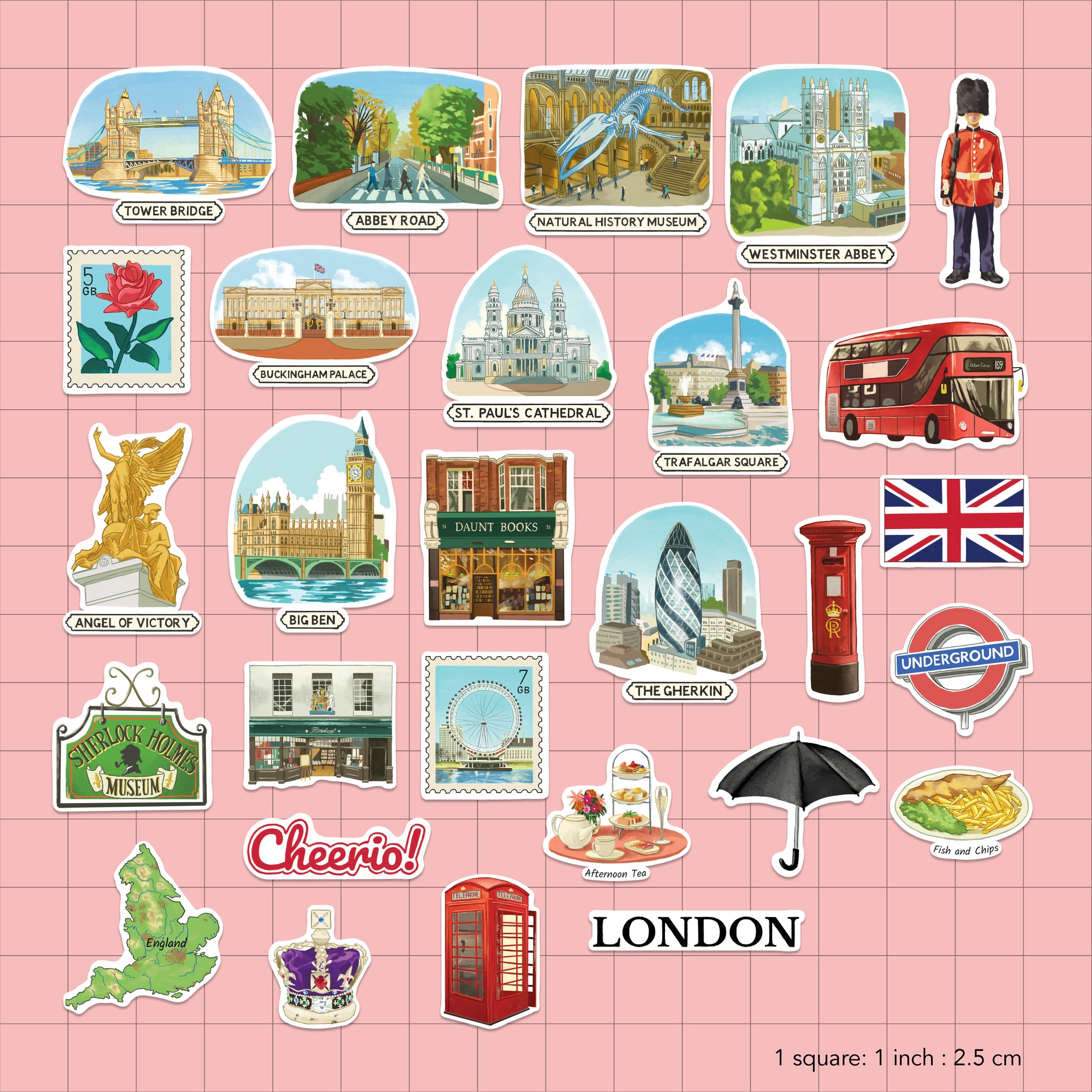 Bustling London Statement Stickers (28pcs)