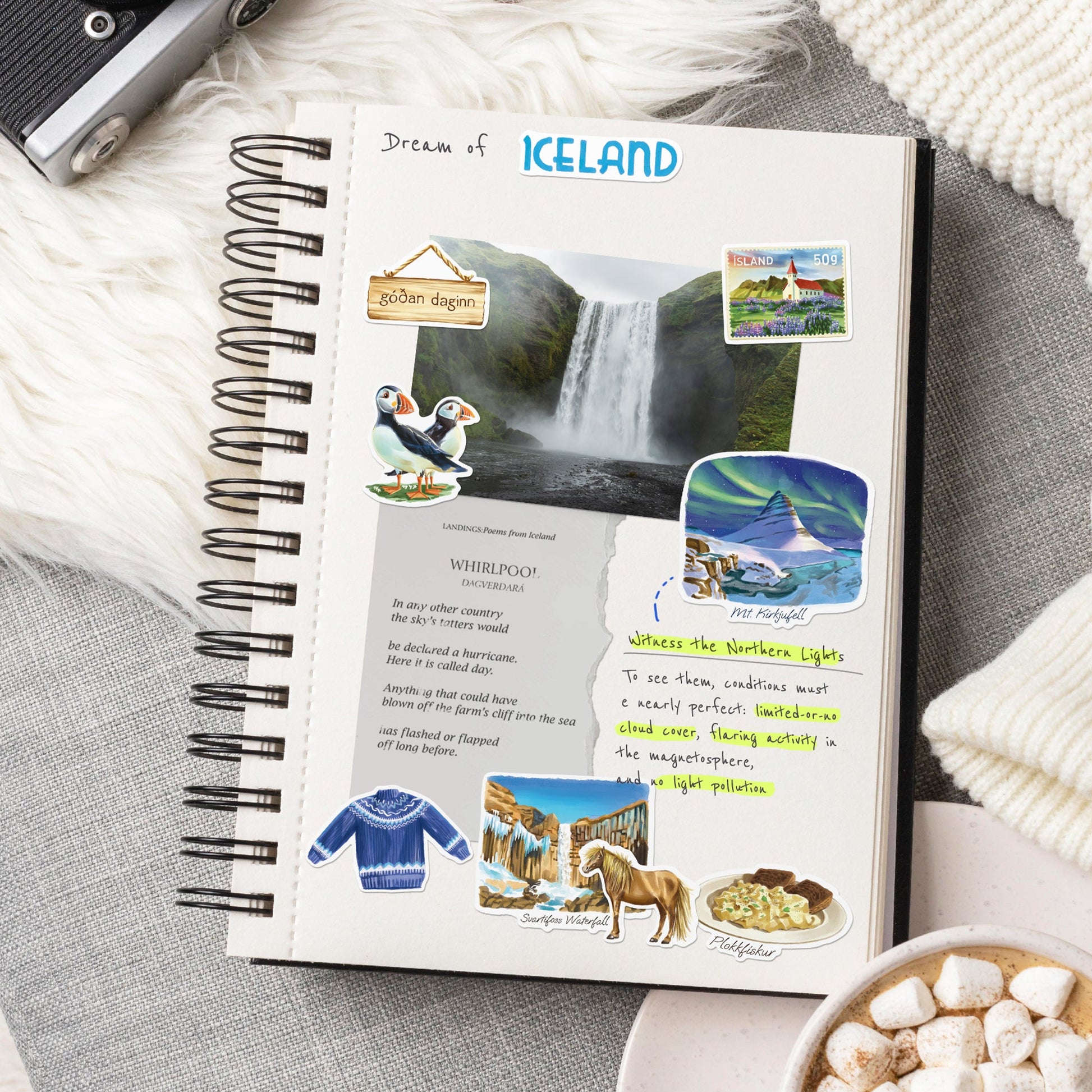 Magical Iceland Travel Stickers (28pcs)