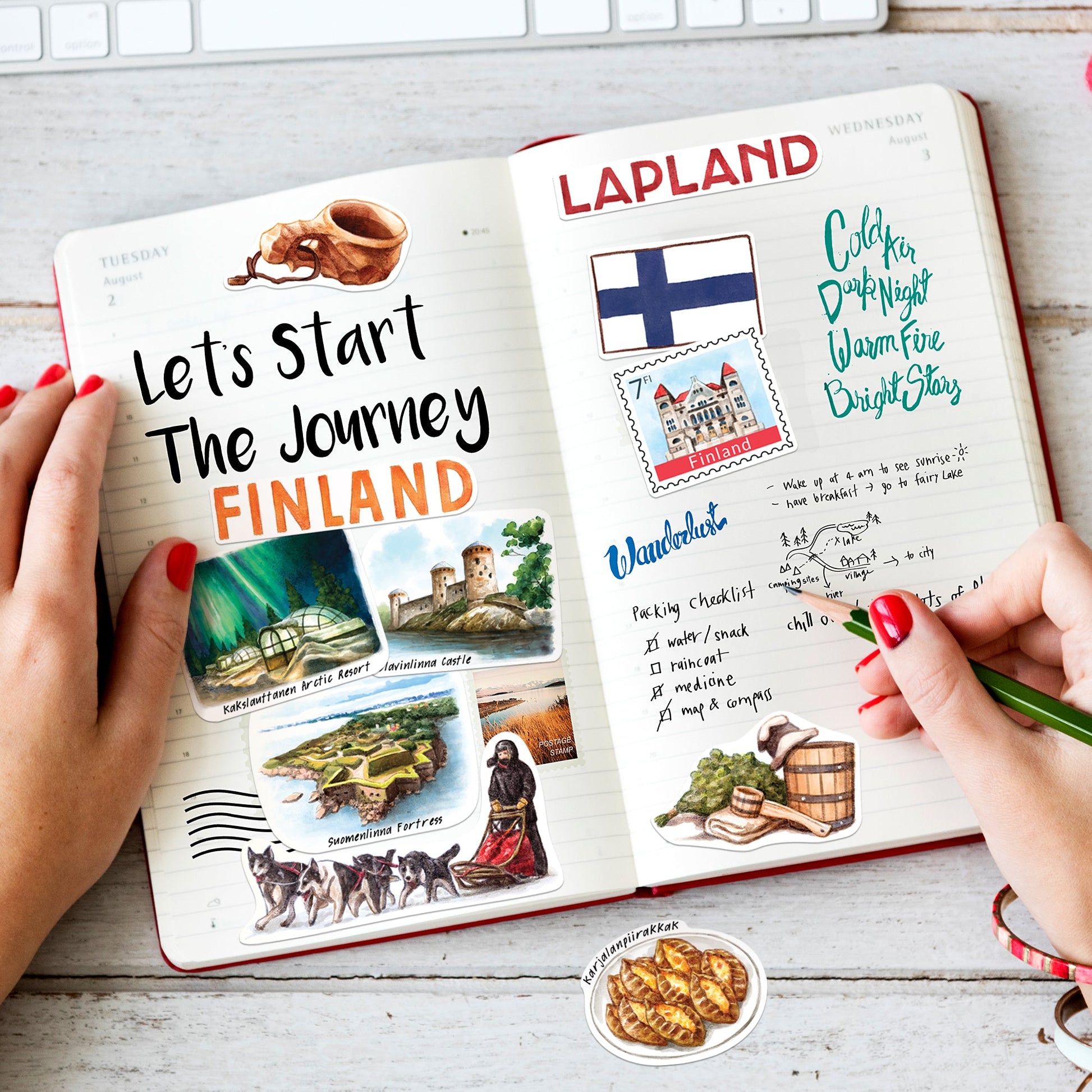 Arctic Finland Travel Stickers (28pcs)