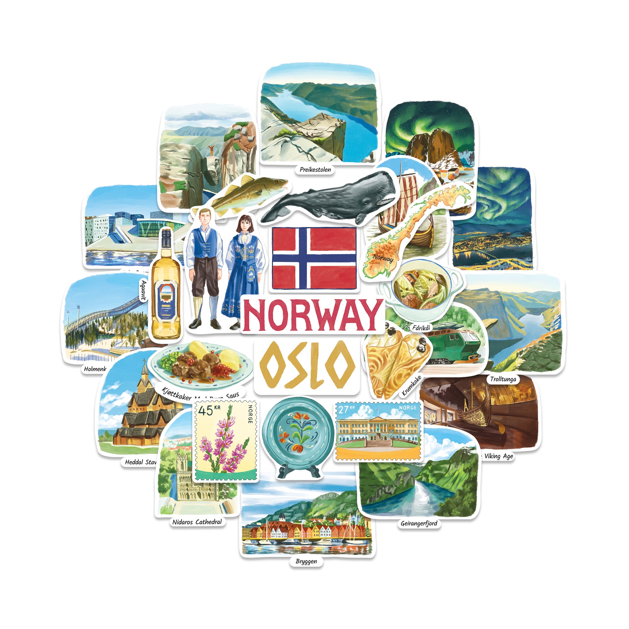 Nordic Norway Statement Stickers (28pcs)