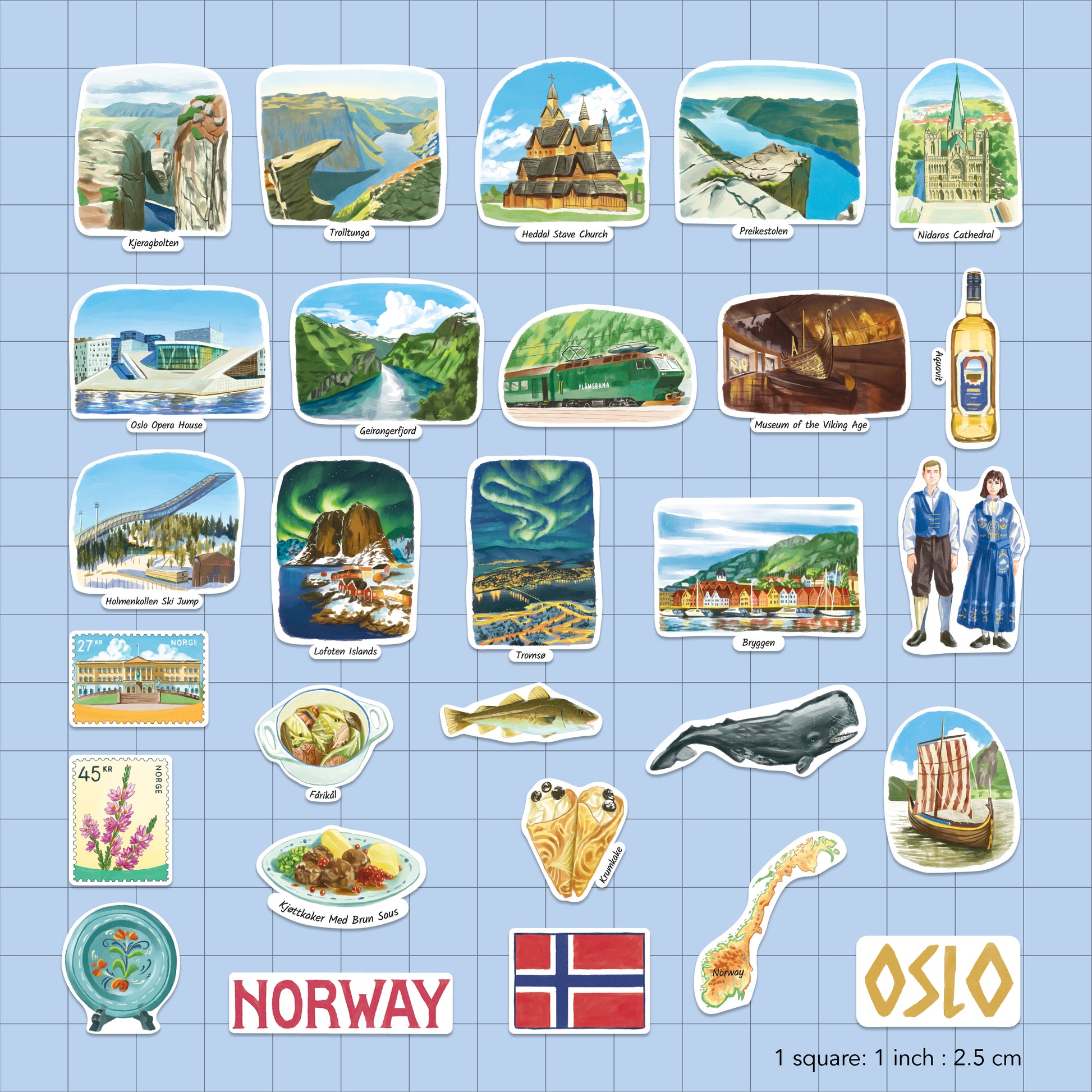 Nordic Norway Statement Stickers (28pcs)