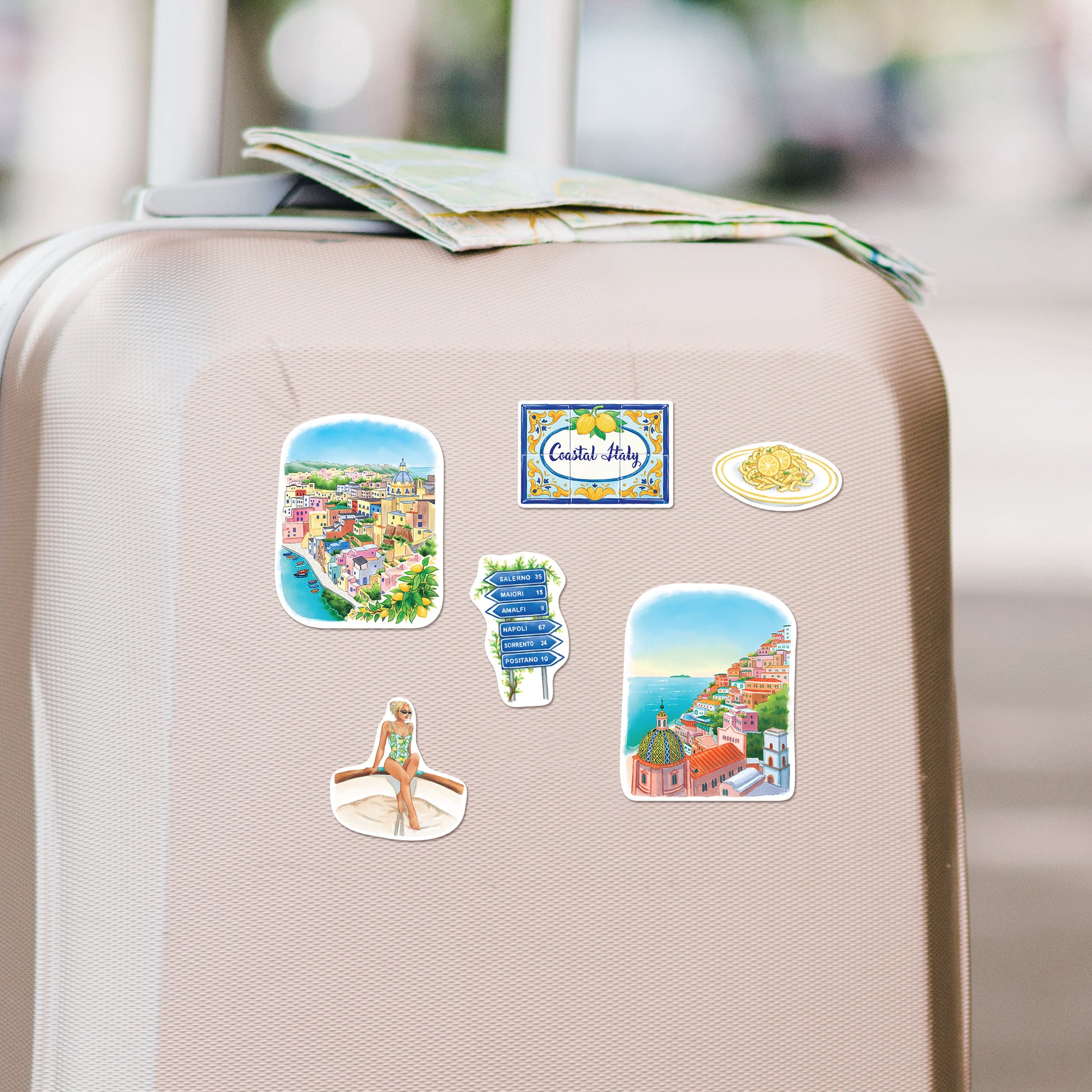 Coastal Italy Travel Statement Stickers (29pcs)