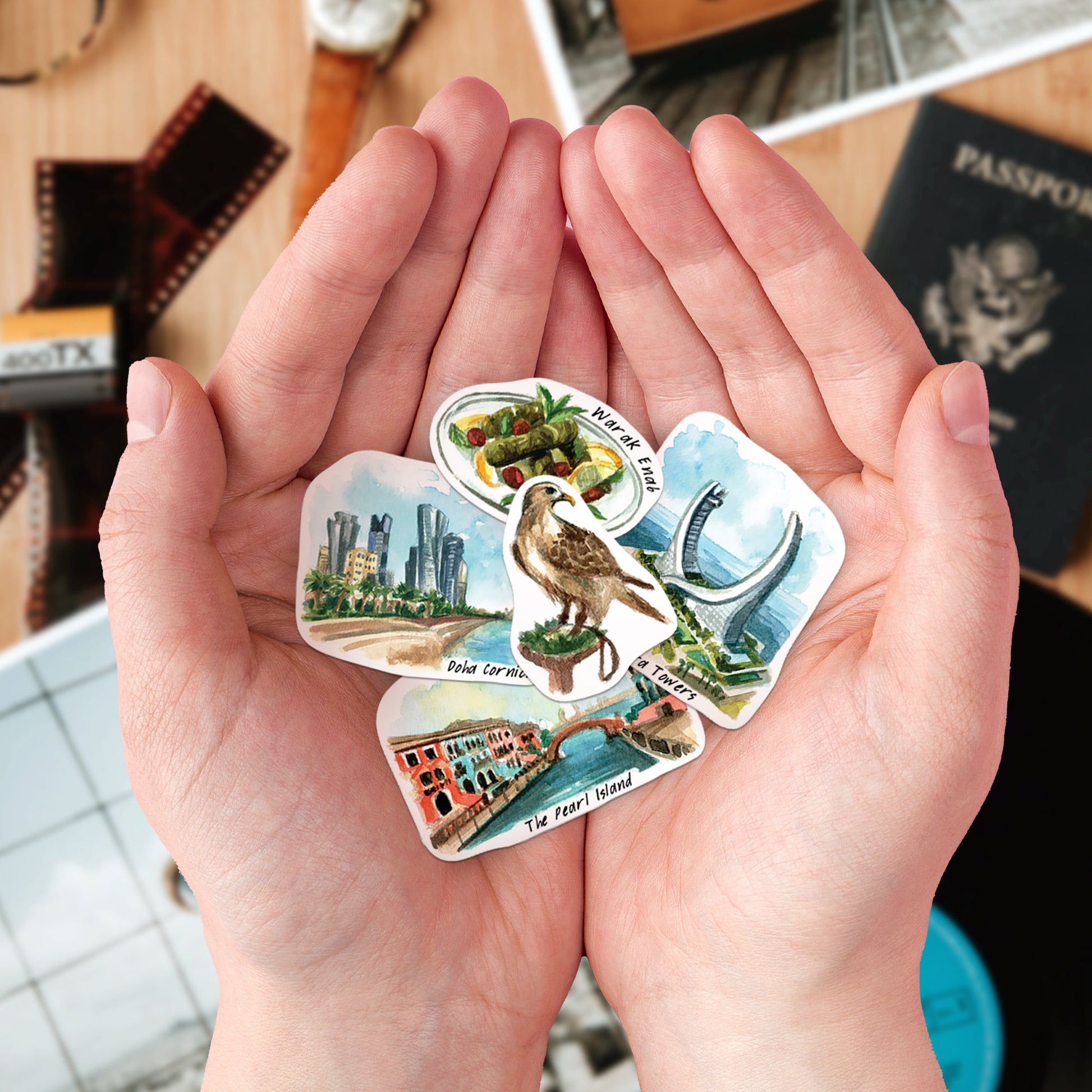 Modern Qatar Travel Stickers (28pcs)