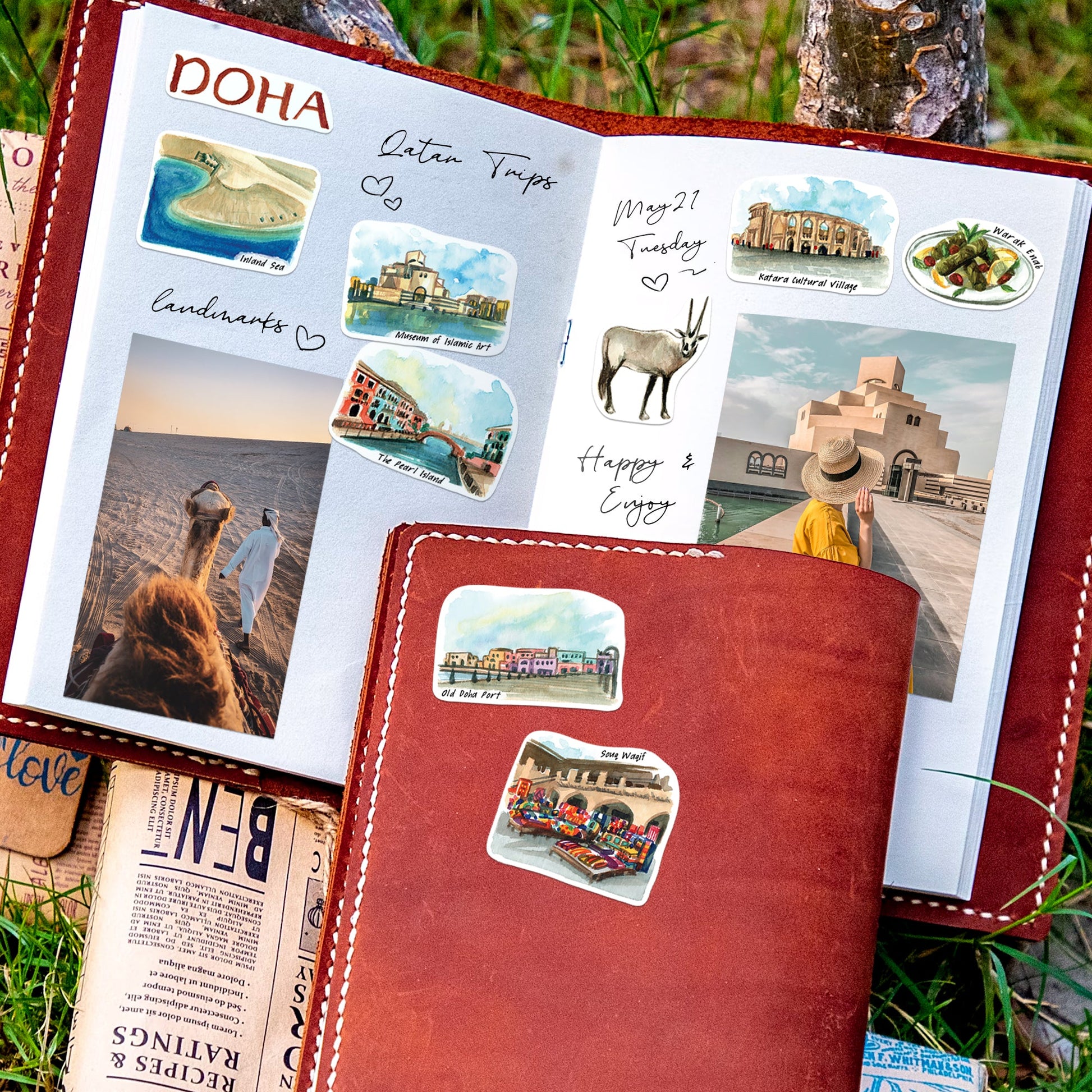 Modern Qatar Travel Stickers (28pcs)