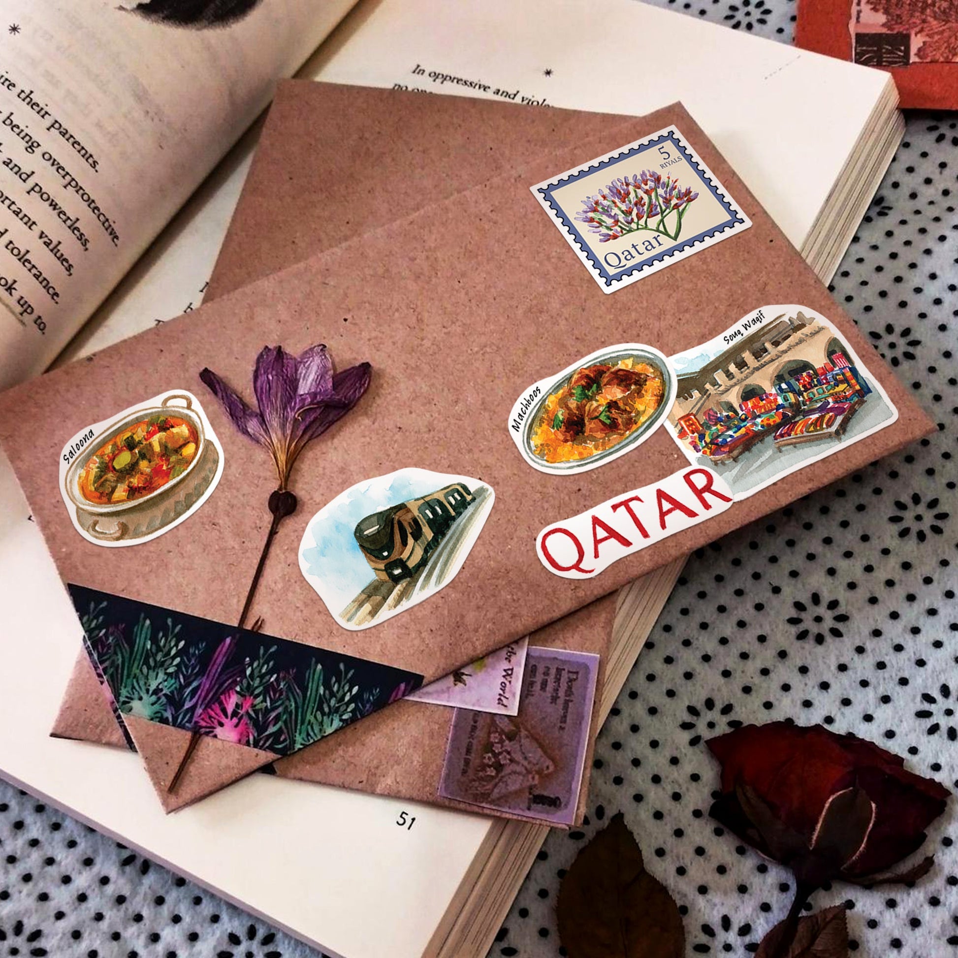 Modern Qatar Travel Stickers (28pcs)