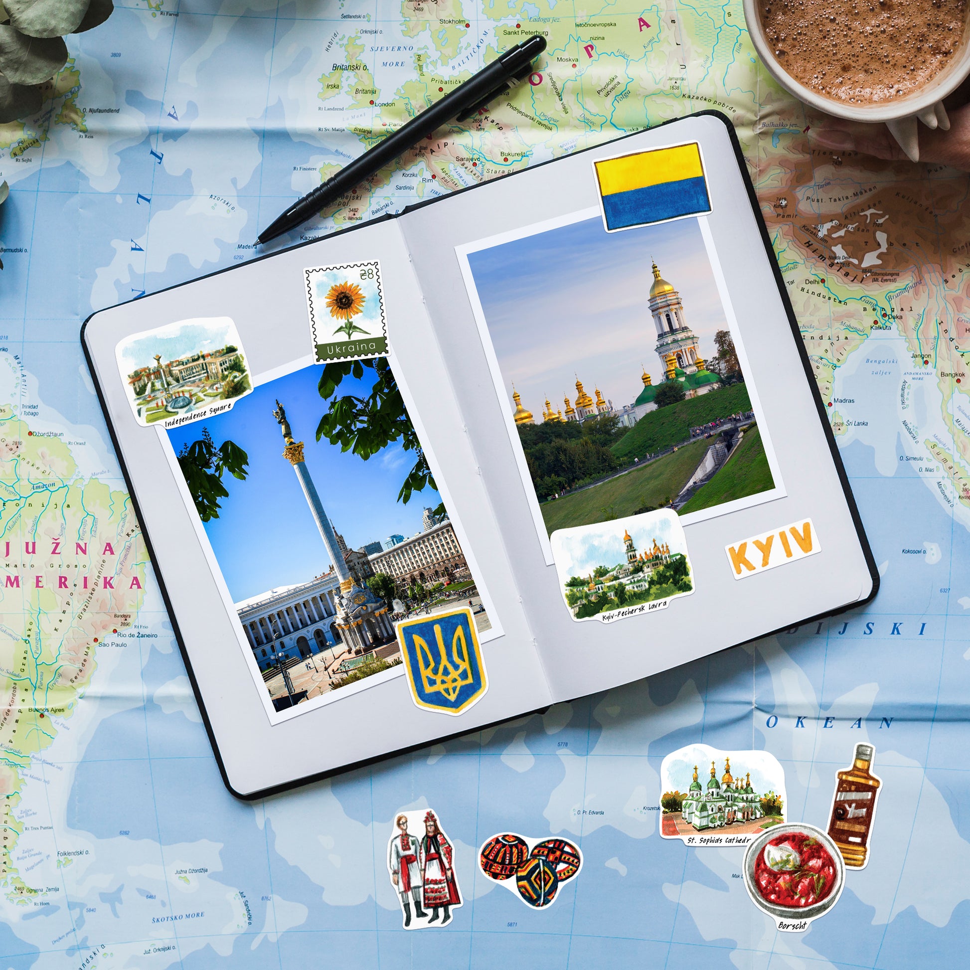 Resilient Ukraine Travel Stickers (28pcs)