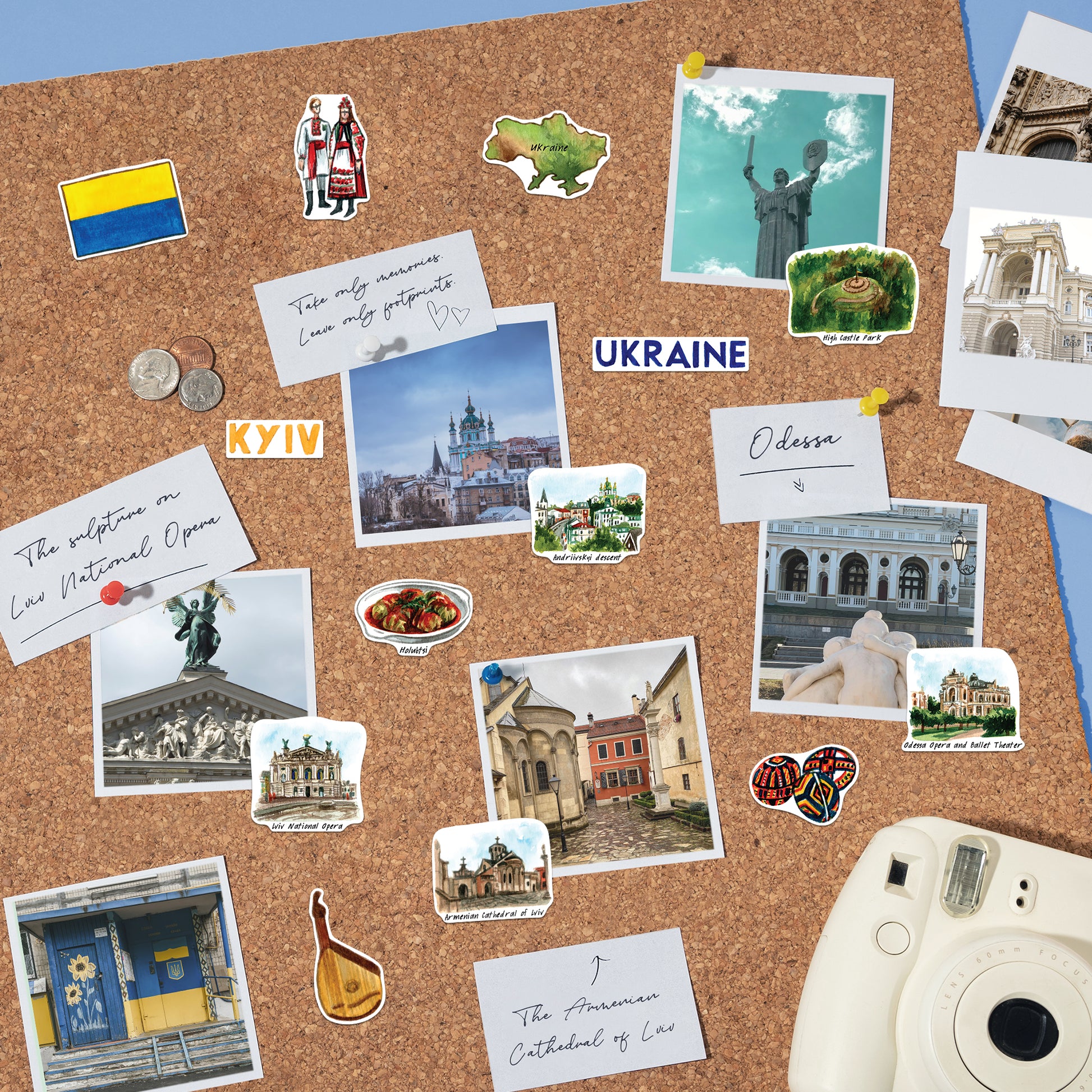 Resilient Ukraine Travel Stickers (28pcs)