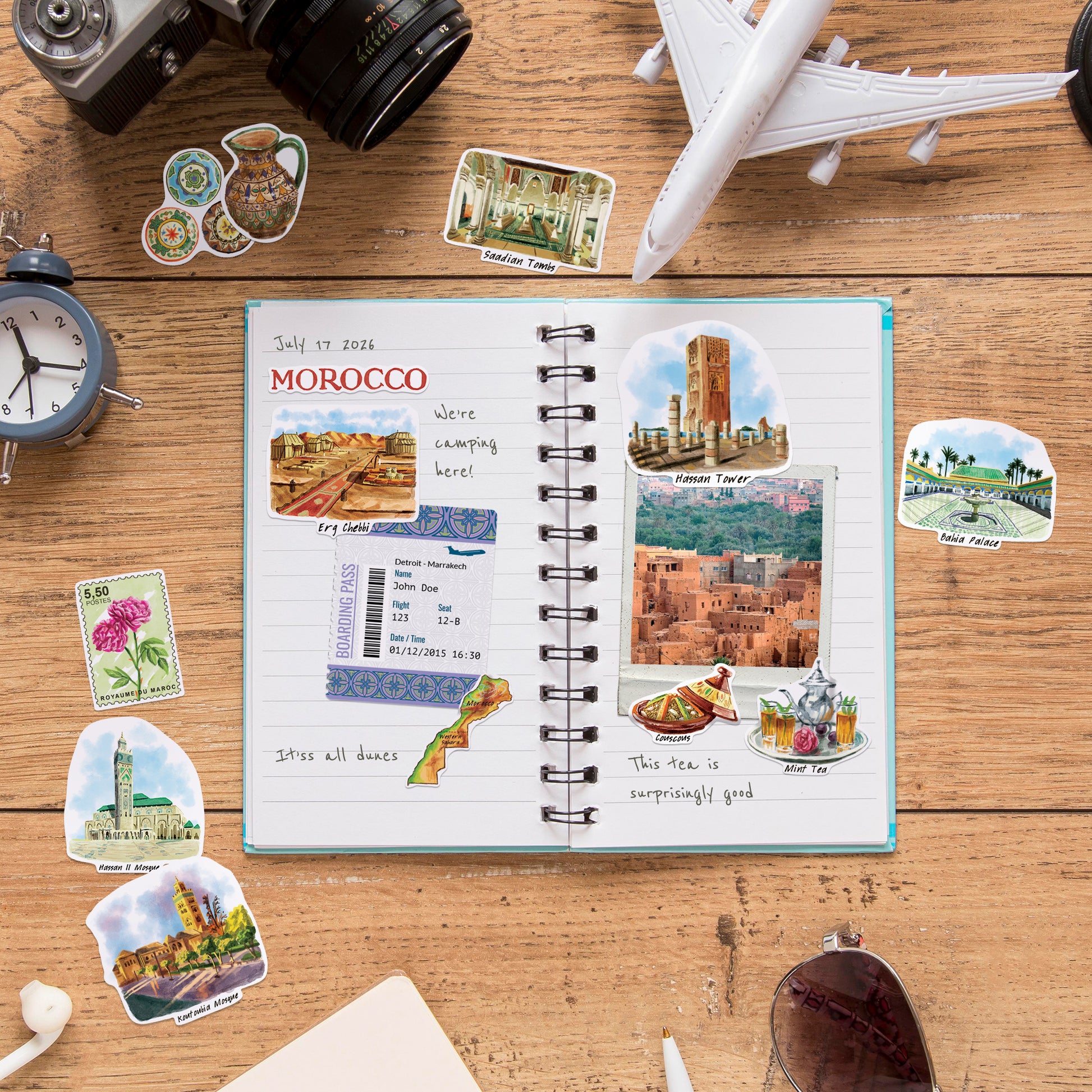 Mysterious Morocco Travel Stickers (28pcs)