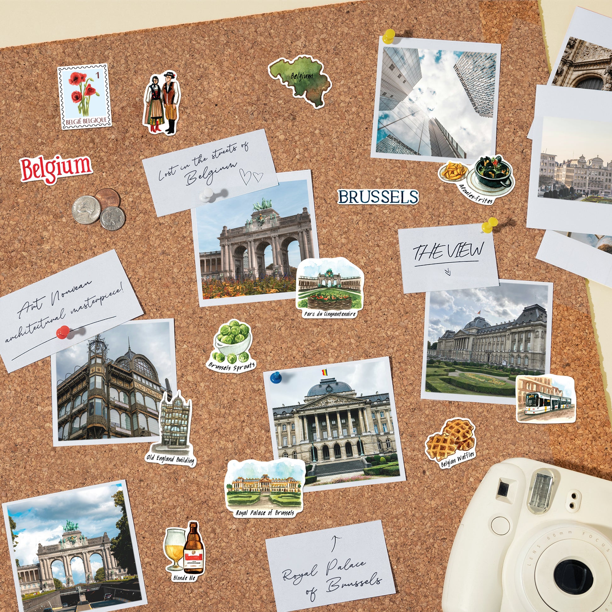 Beautiful Belgium Travel Stickers (28pcs)