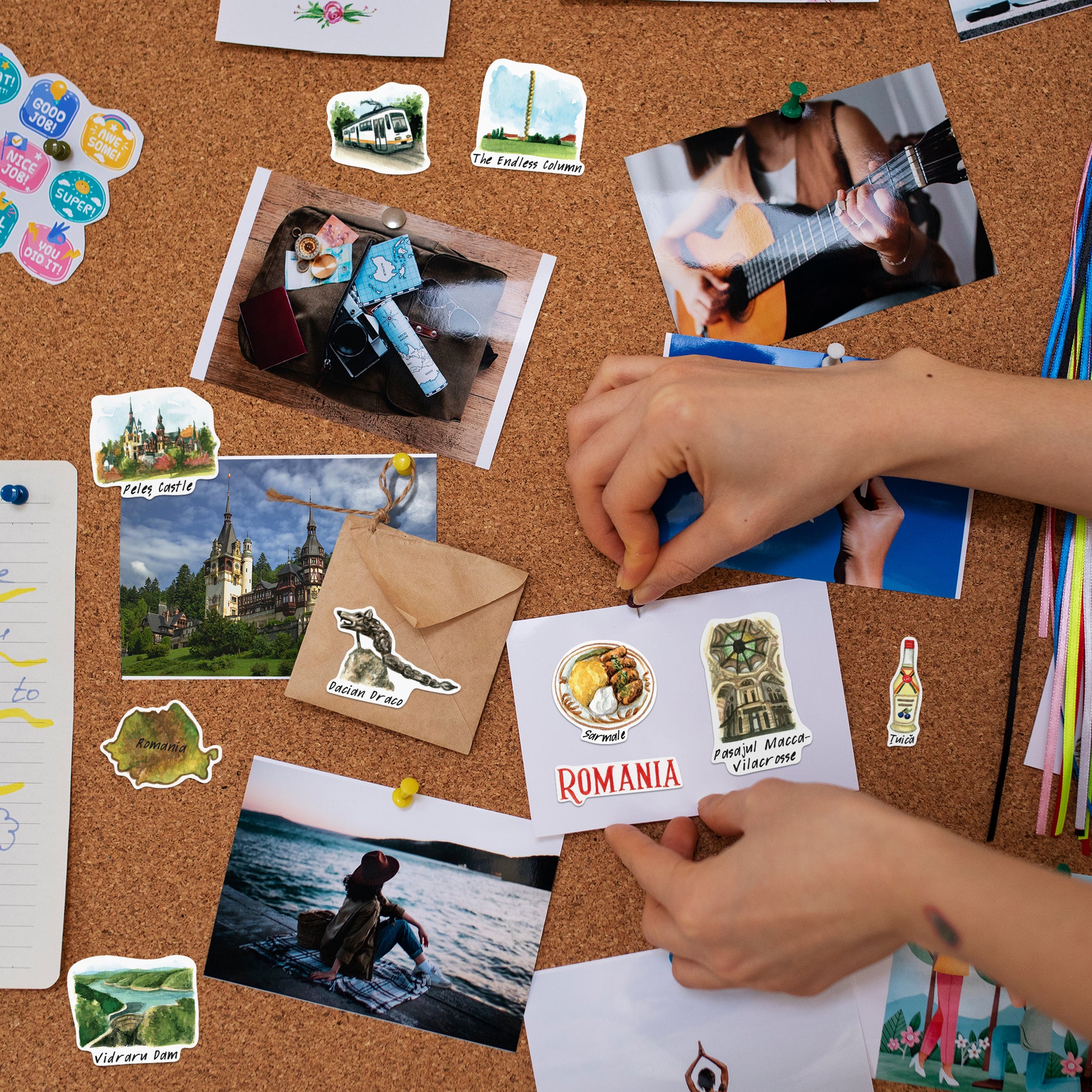 Remarkable Romania Travel Stickers (28pcs)