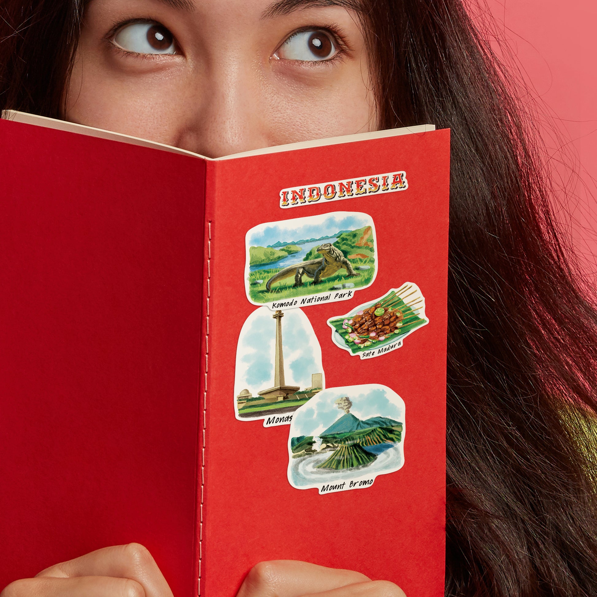 Diverse Indonesia Travel Stickers (28pcs)