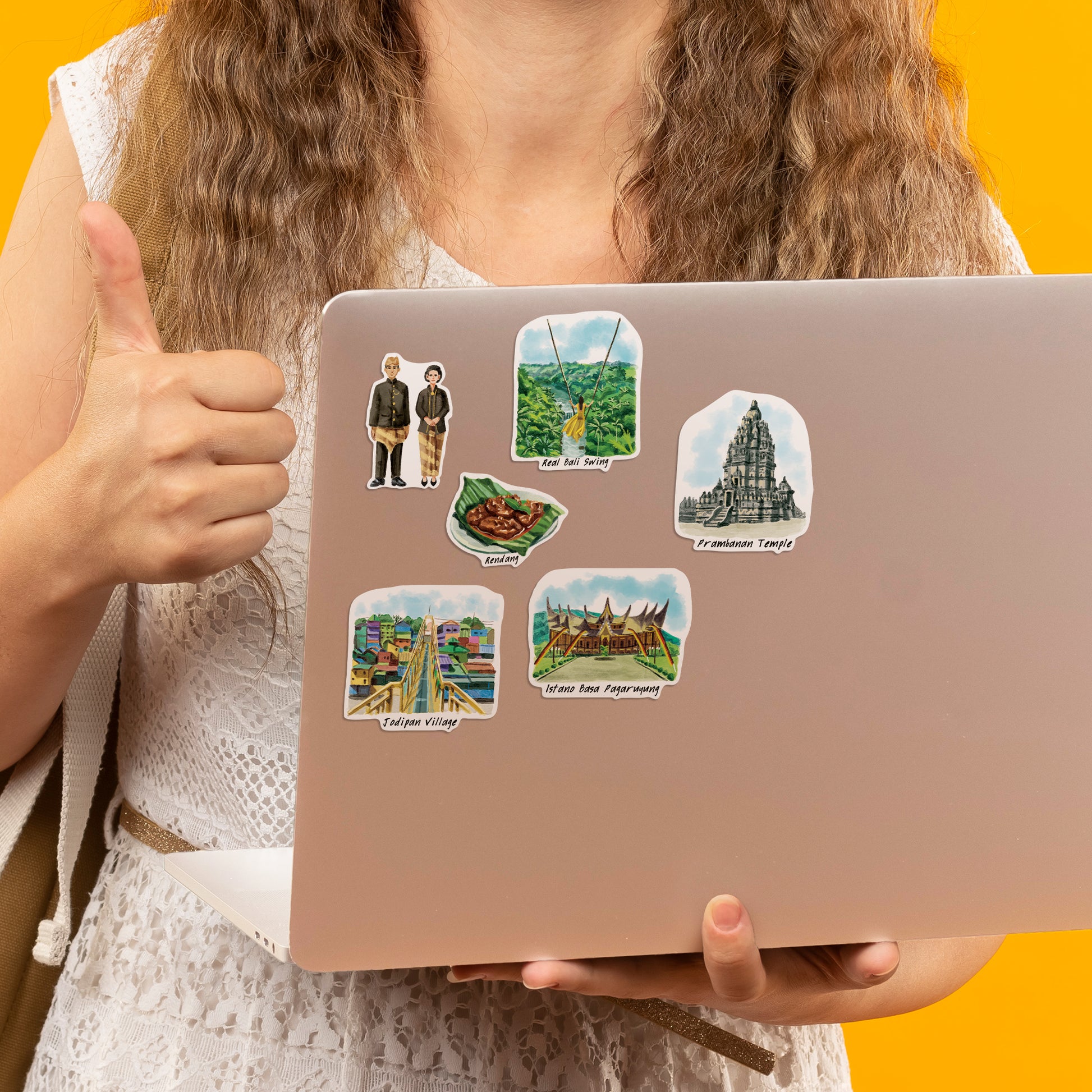 Diverse Indonesia Travel Stickers (28pcs)